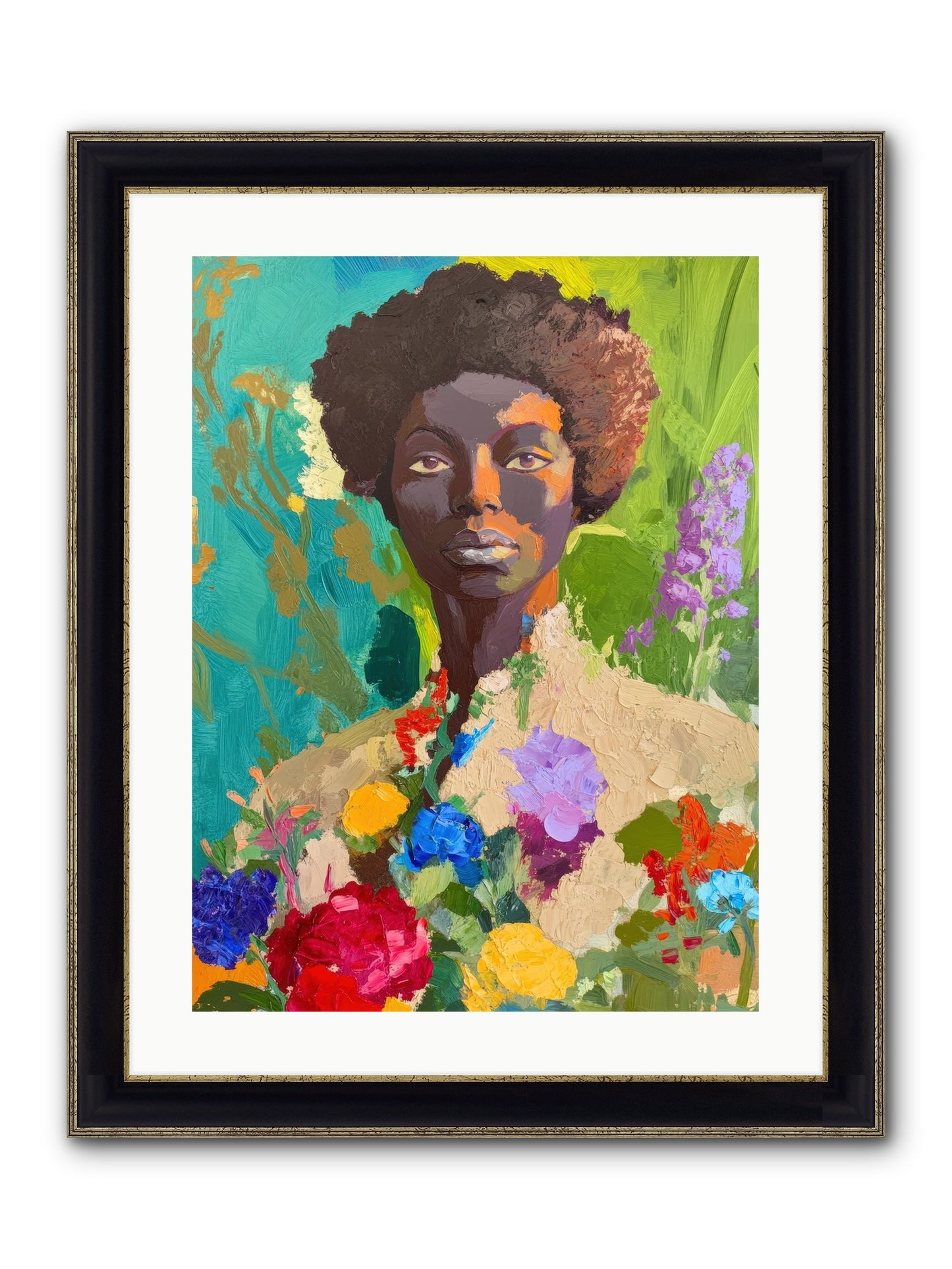 Linnea Dove Framed Print - Black & Gold 18x24
