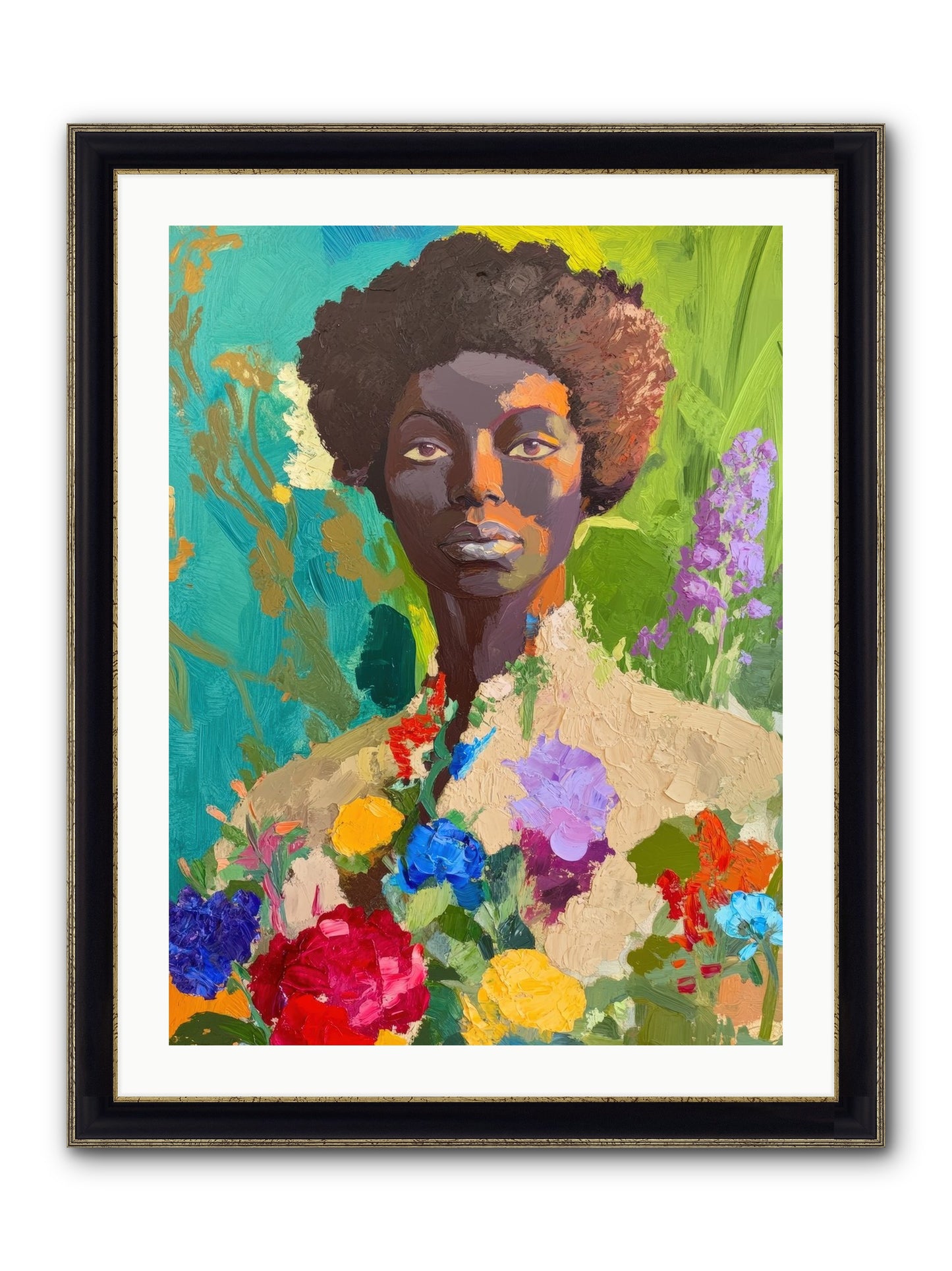 Linnea Dove Framed Print - Black & Gold 24x32
