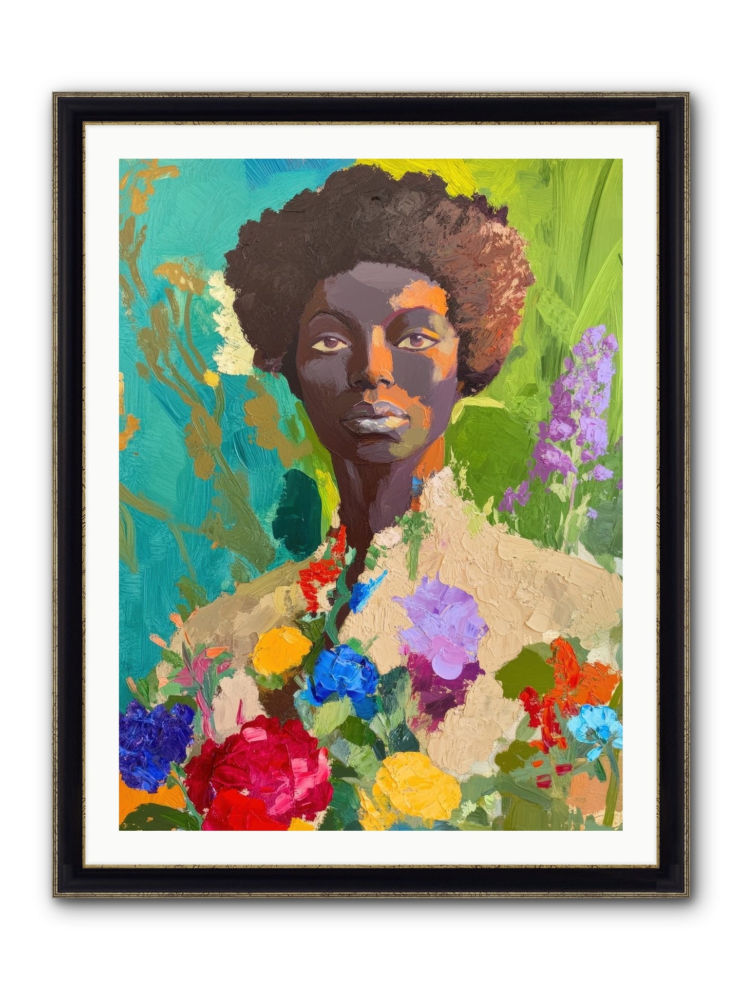 Linnea Dove Framed Print - Black & Gold 30x40
