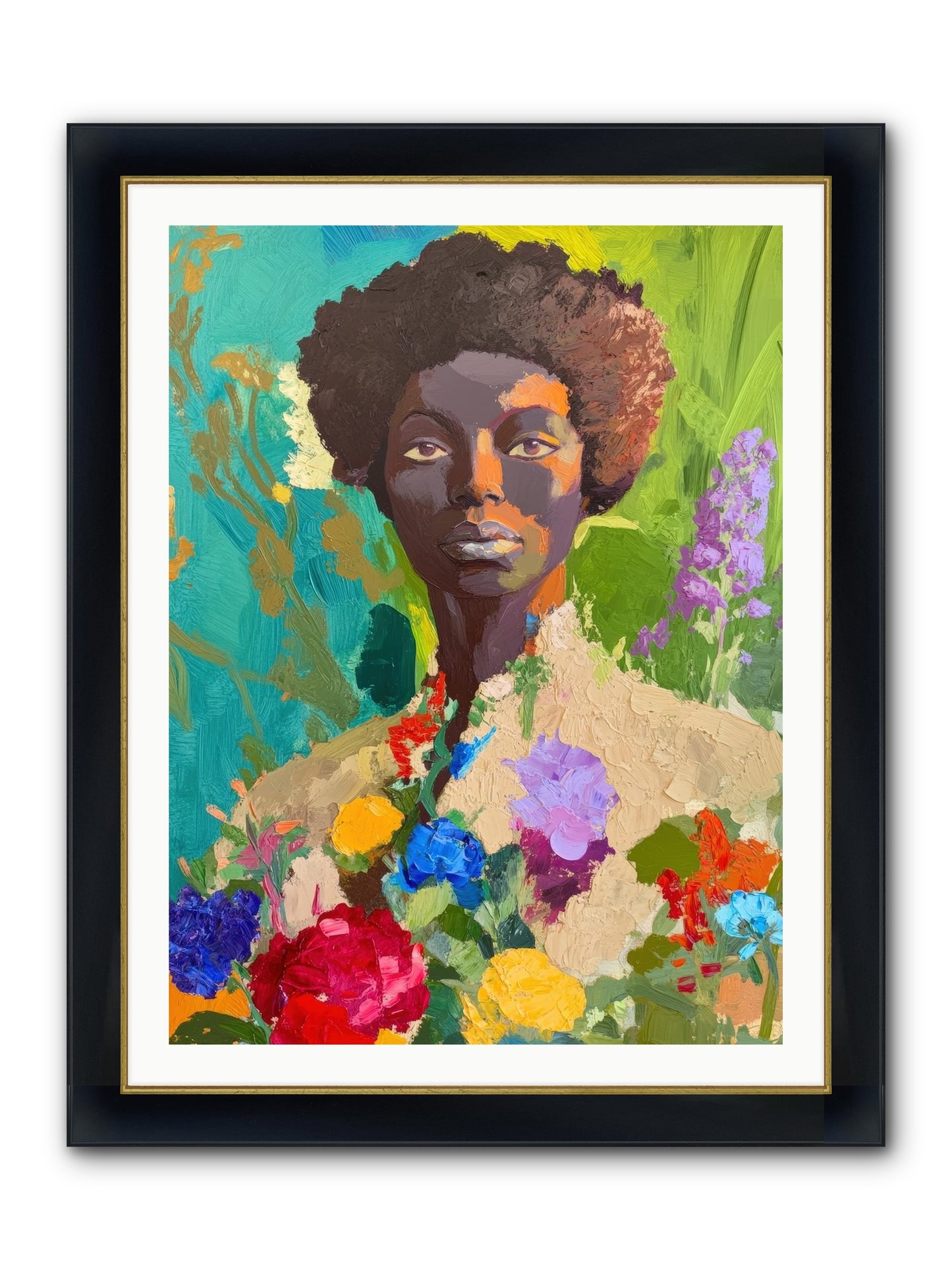 Linnea Dove Framed Print - Wide Black w/Gold 30x40