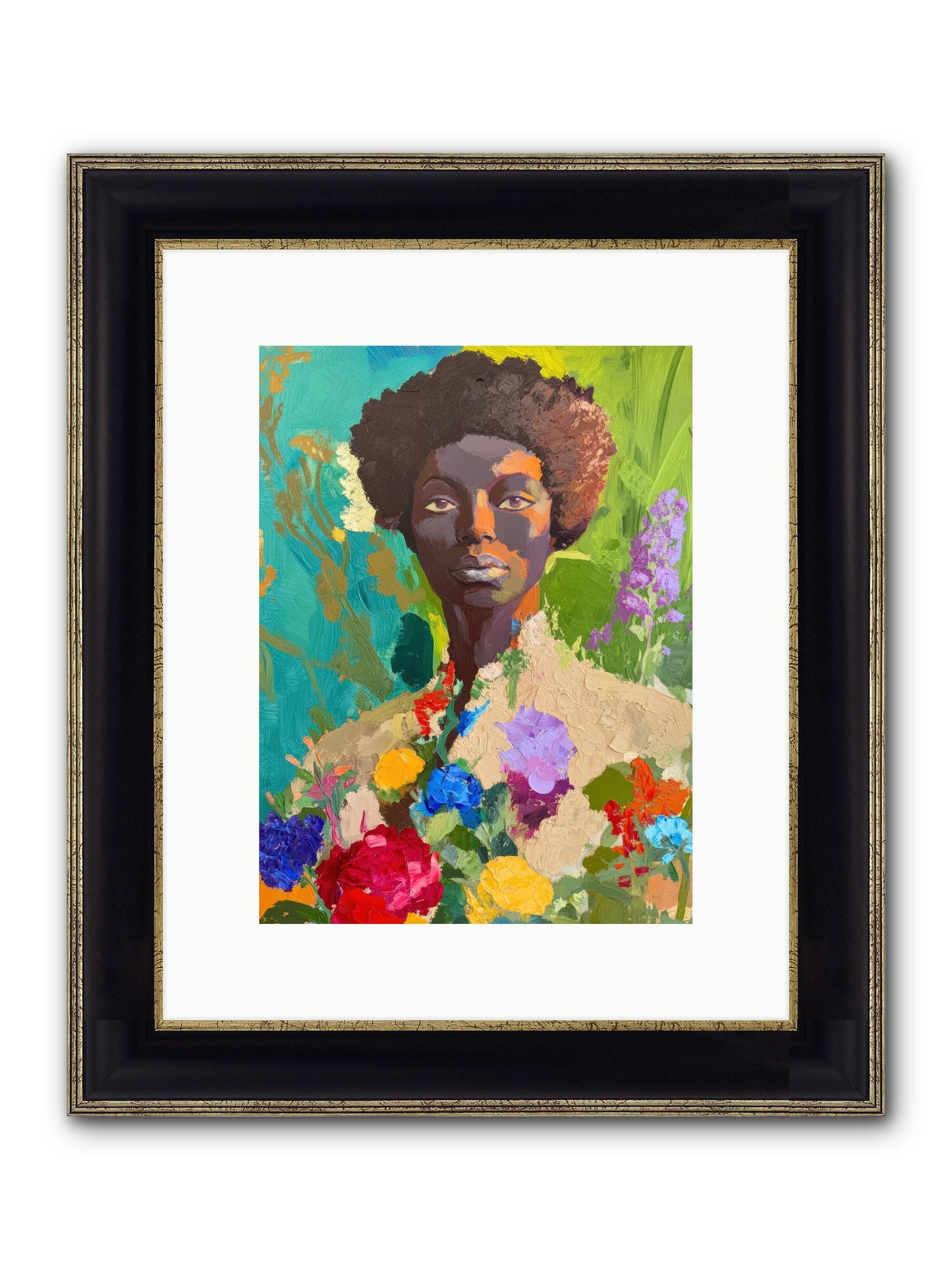 Linnea Dove Framed Print - Black & Gold 9x12