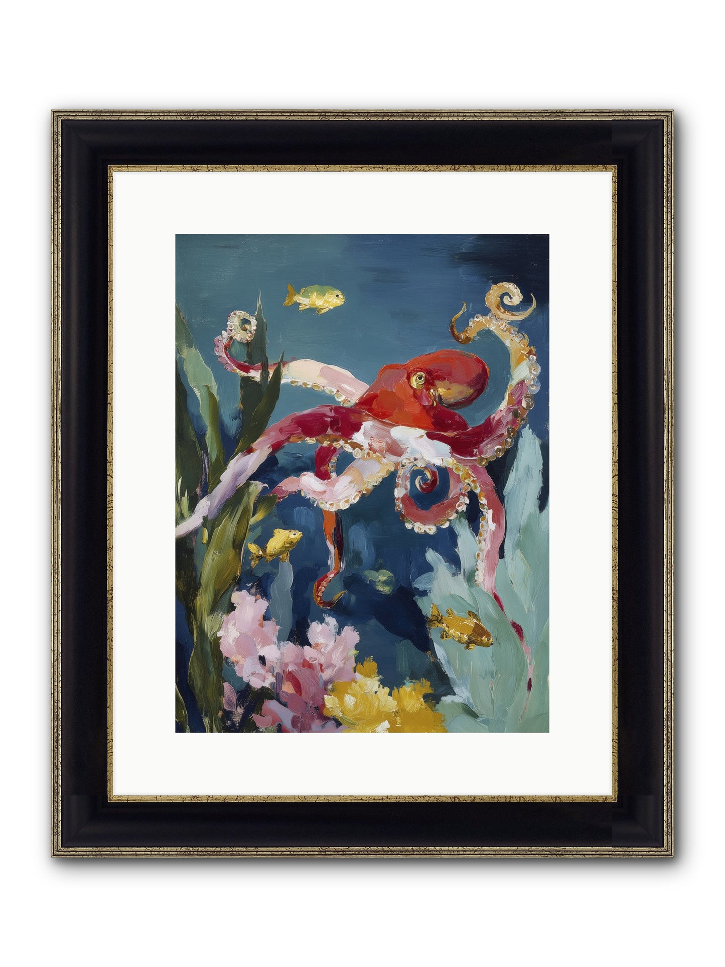 Liquid Ballrooms Framed Print - Black & Gold 12x16