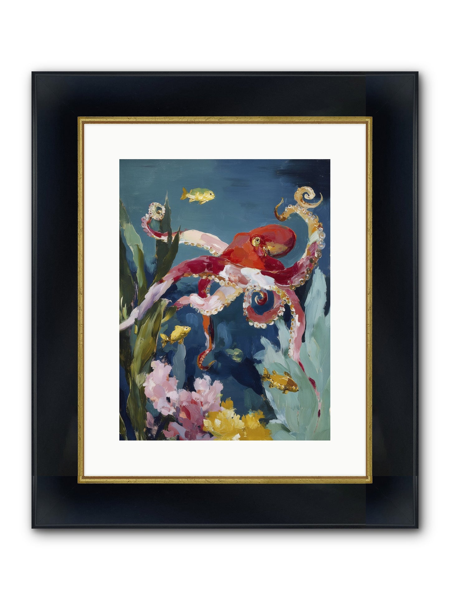Liquid Ballrooms Framed Print - Wide Black w/Gold 12x16