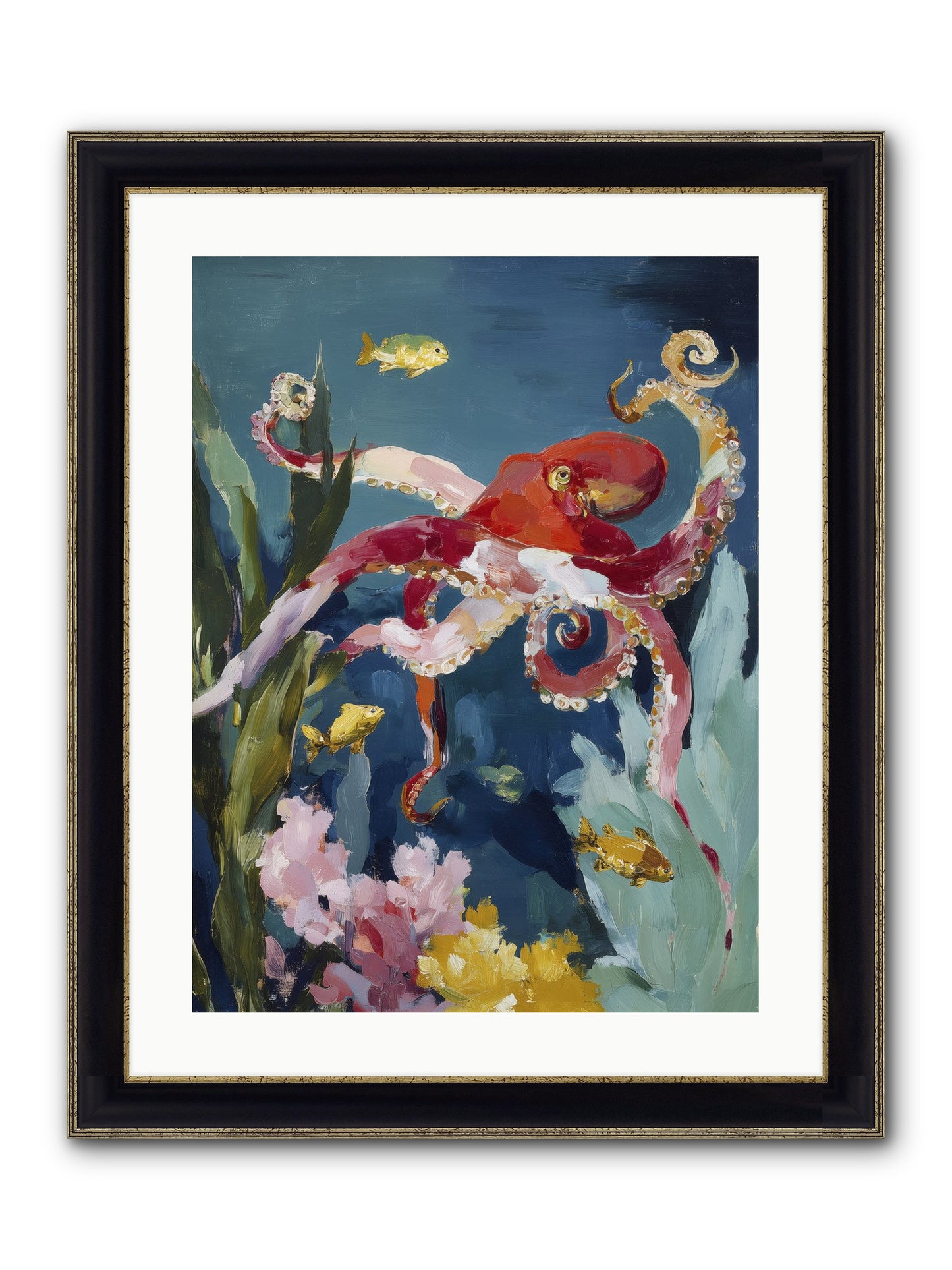 Liquid Ballrooms Framed Print - Black & Gold 18x24