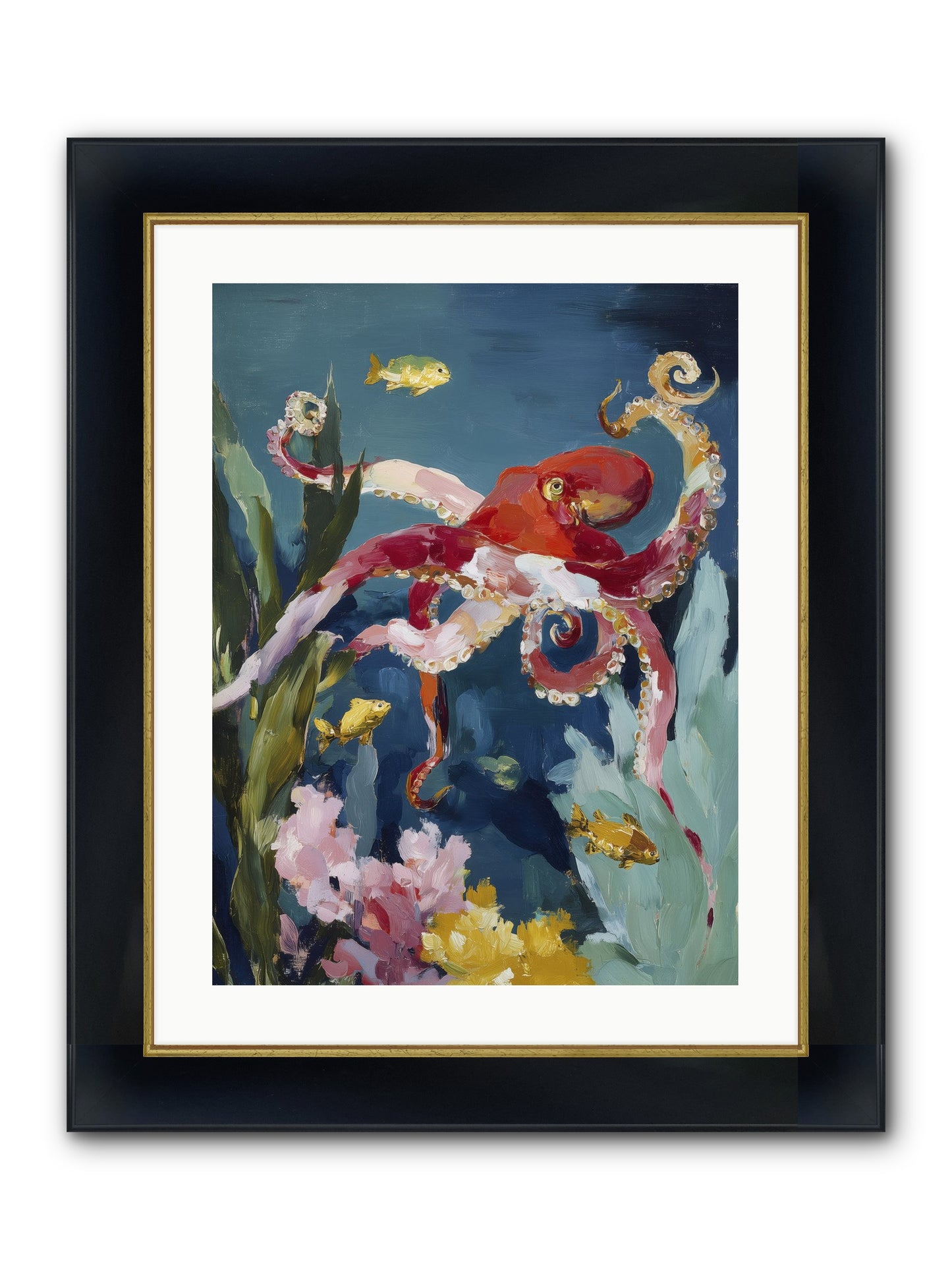 Liquid Ballrooms Framed Print - Wide Black w/Gold 18x24