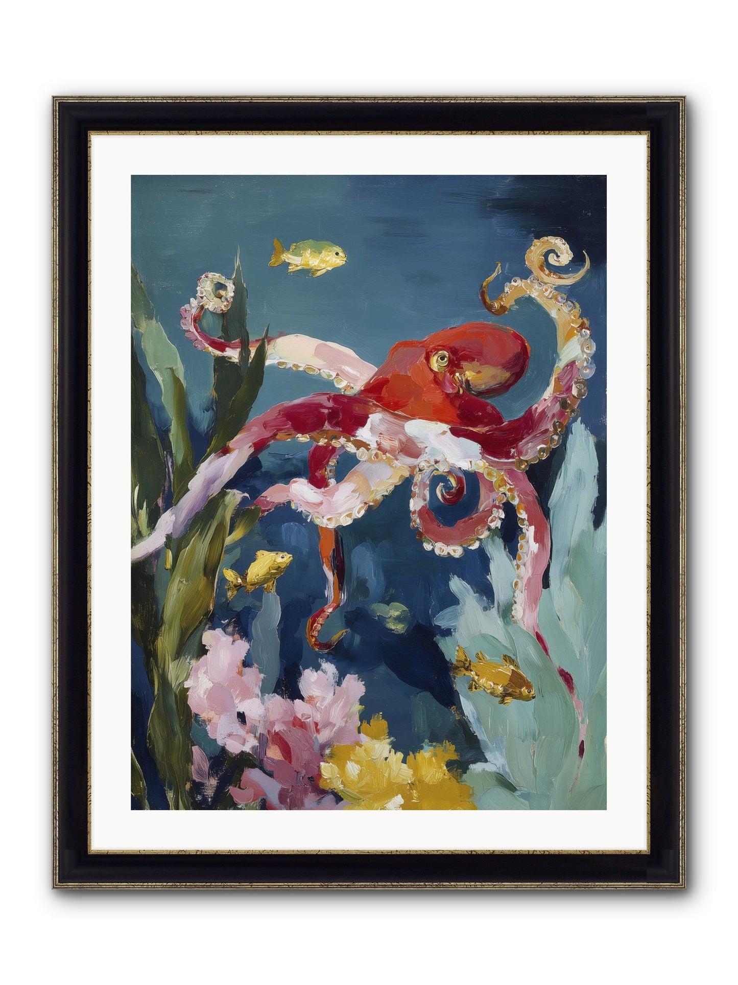 Liquid Ballrooms Framed Print - Black & Gold 24x32