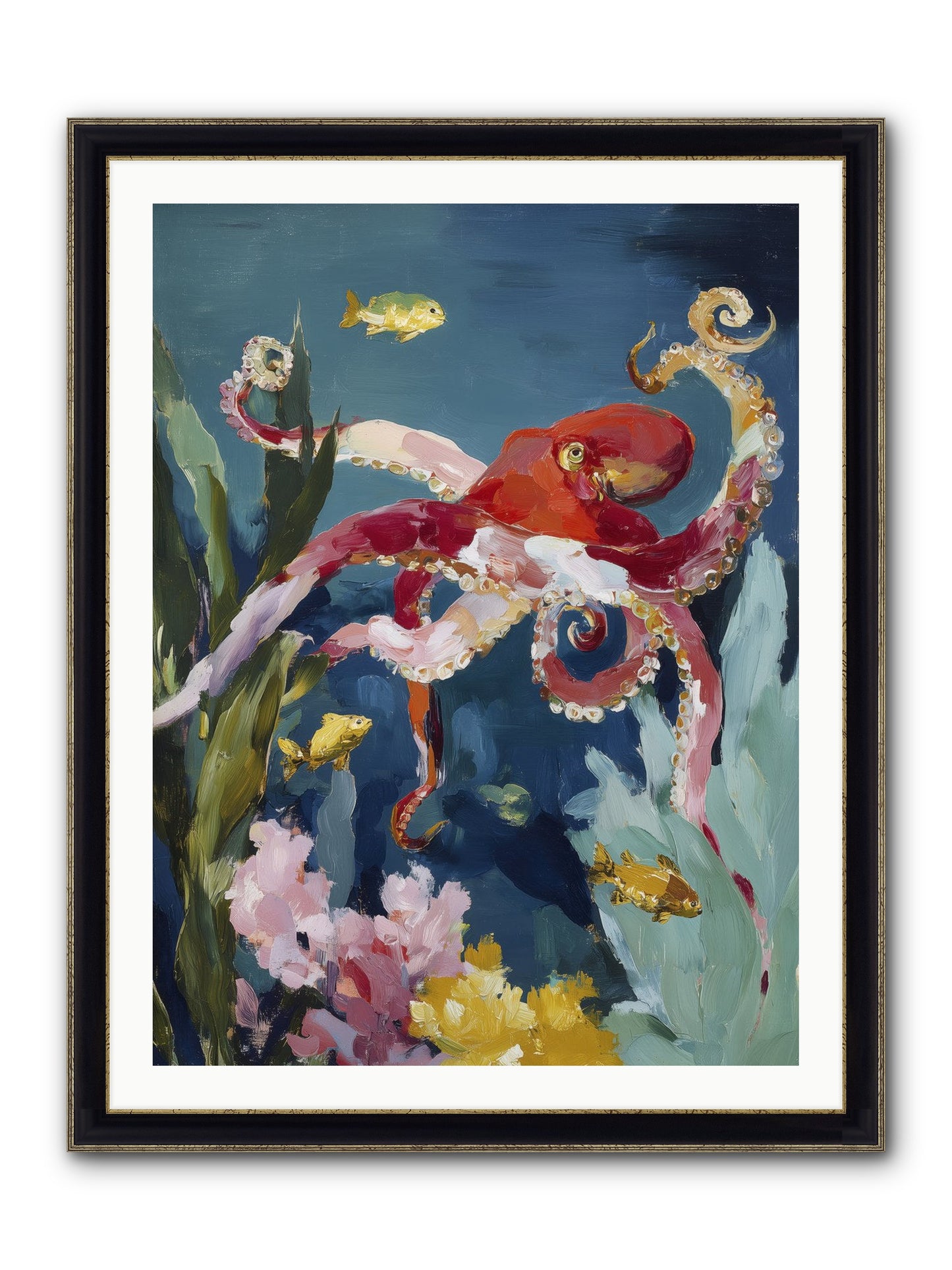Liquid Ballrooms Framed Print - Black & Gold 30x40
