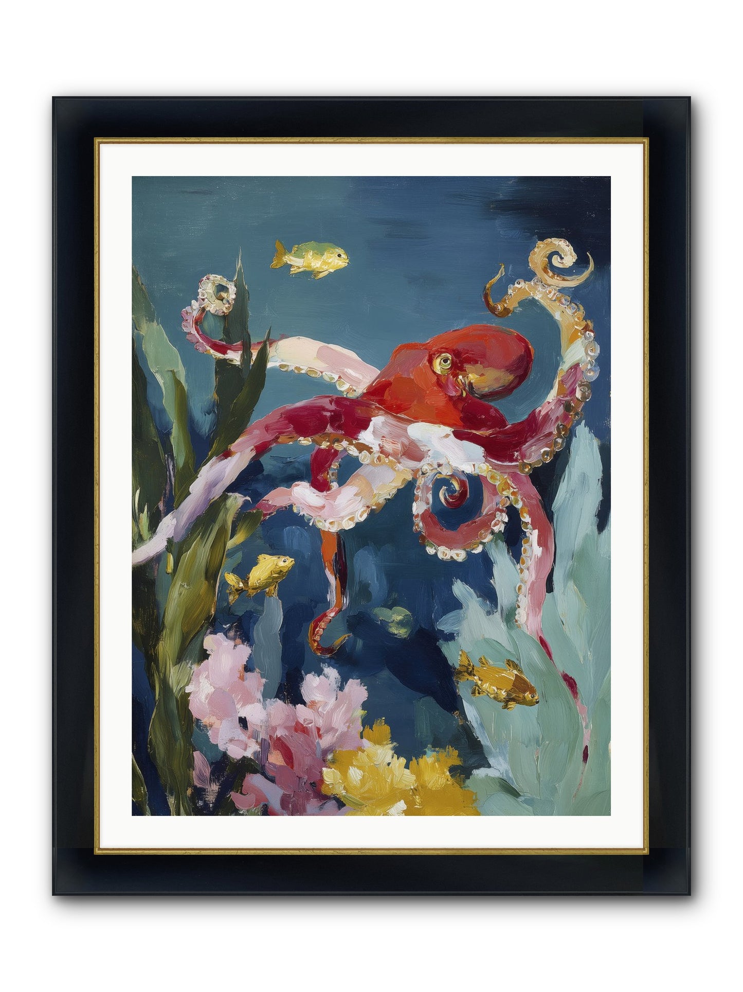Liquid Ballrooms Framed Print - Wide Black w/Gold 30x40