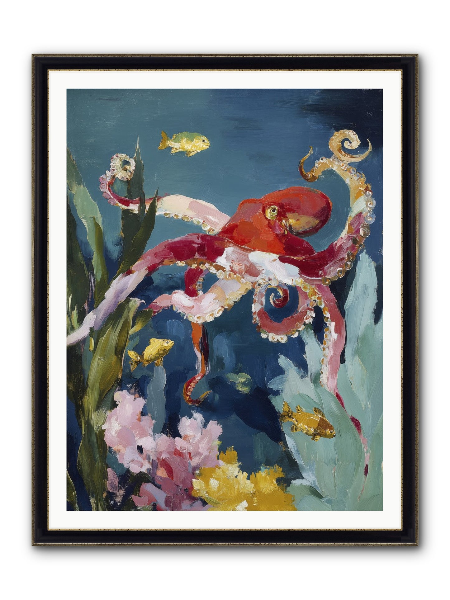 Liquid Ballrooms Framed Print - Black & Gold 36x48