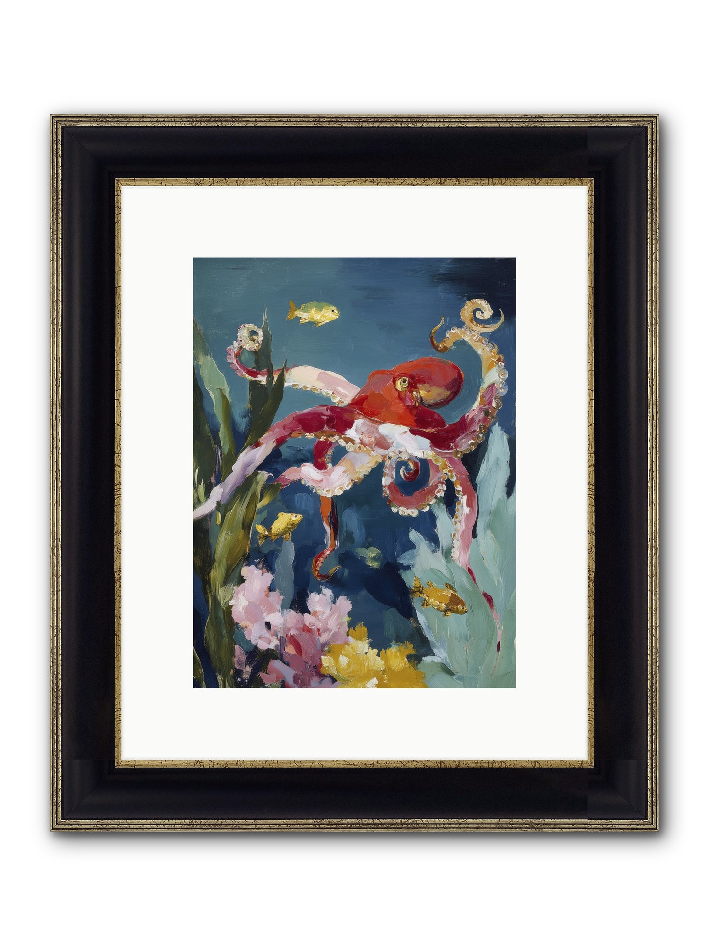 Liquid Ballrooms Framed Print - Black & Gold 9x12