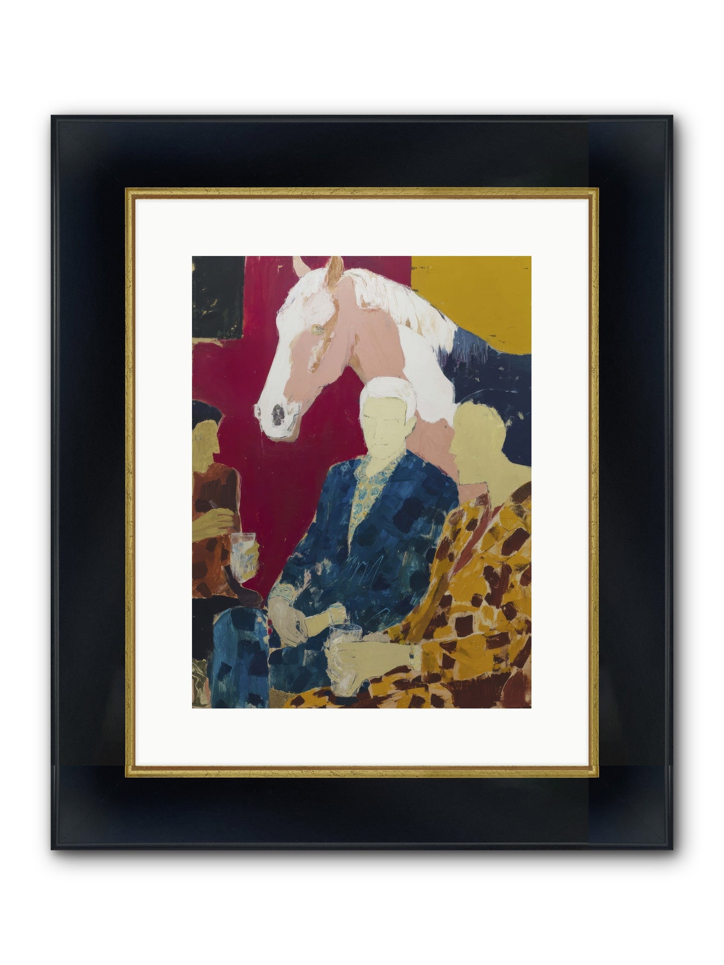 Liquid Gold & Leather Framed Print - Wide Black w/Gold 12x16