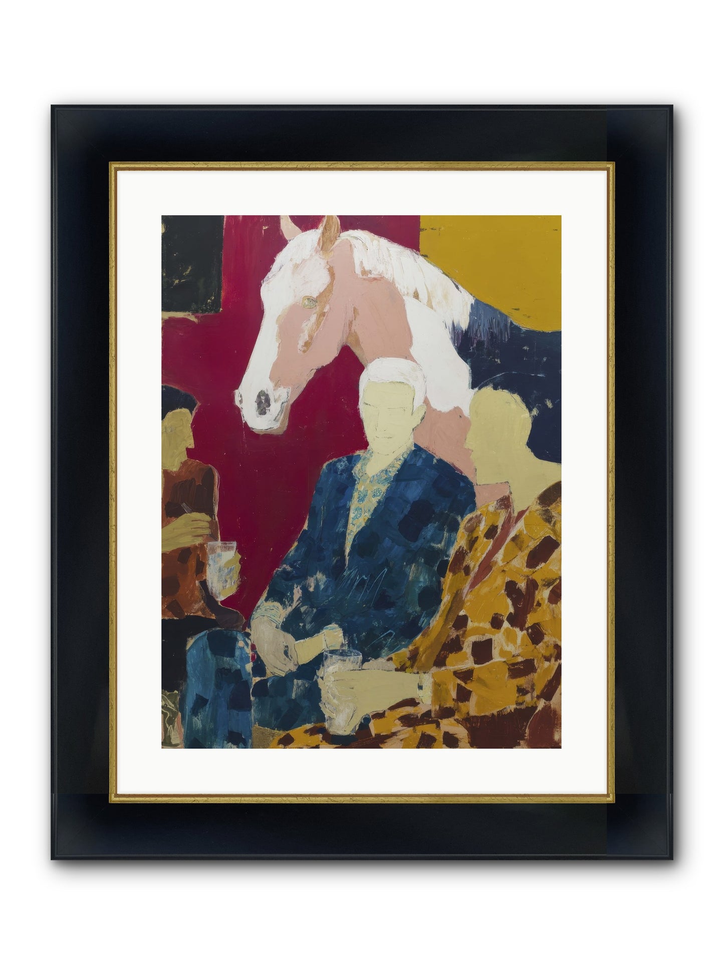 Liquid Gold & Leather Framed Print - Wide Black w/Gold 18x24