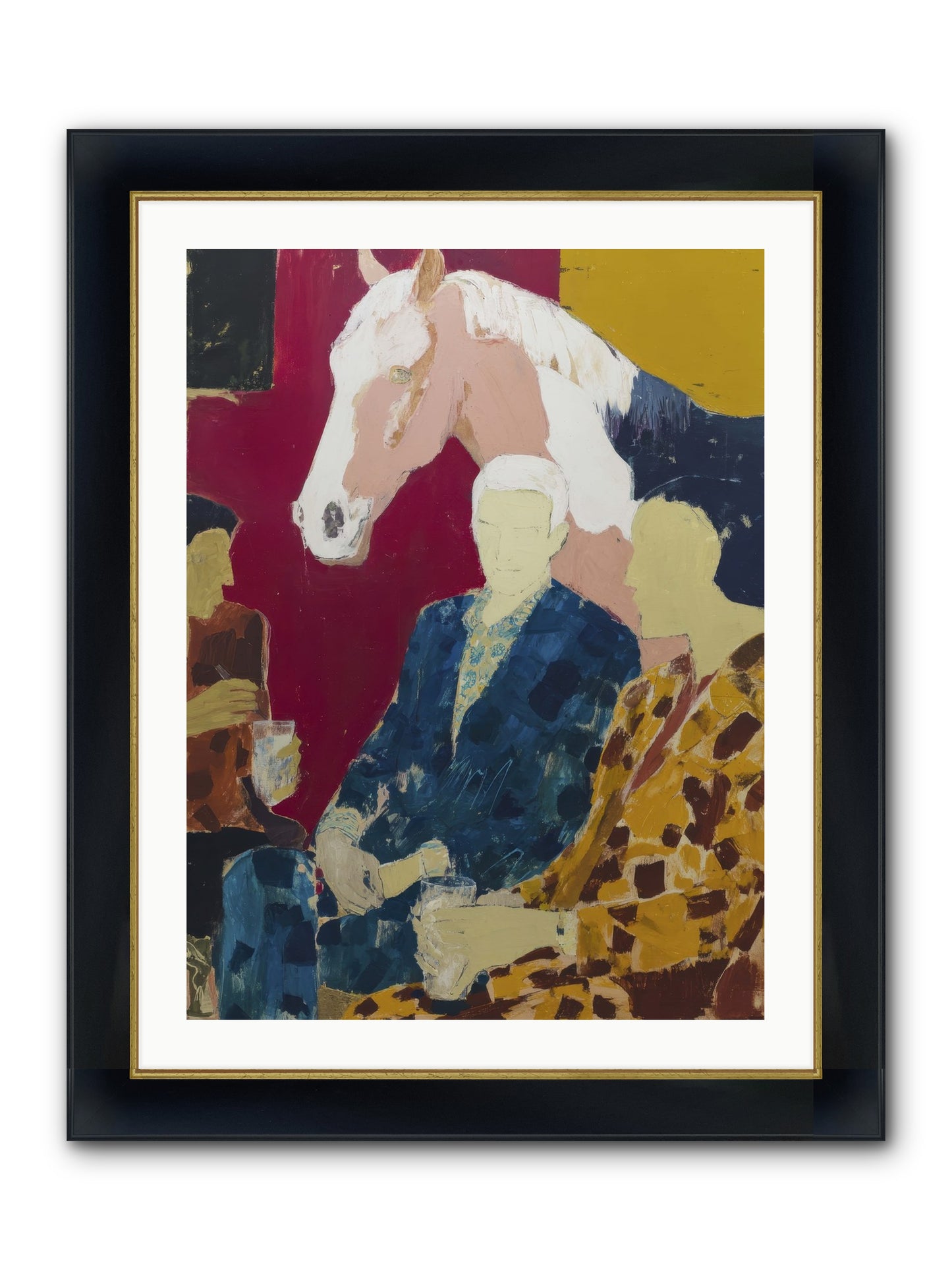 Liquid Gold & Leather Framed Print - Wide Black w/Gold 24x32