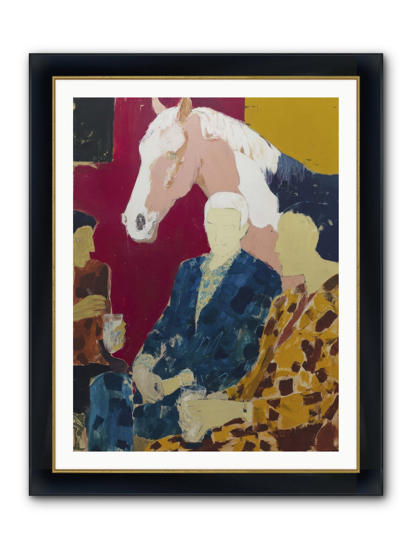 Liquid Gold & Leather Framed Print - Wide Black w/Gold 30x40