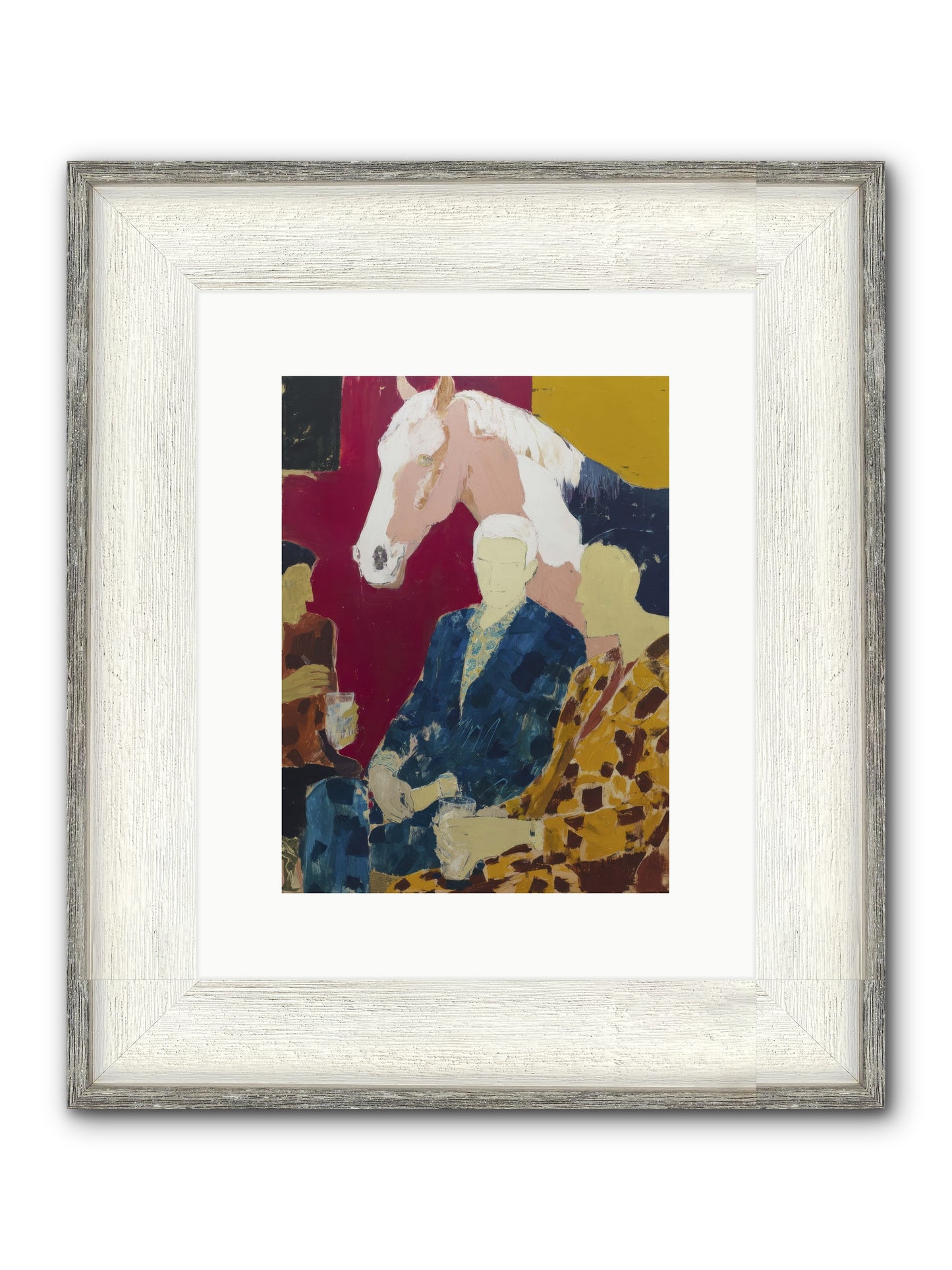 Liquid Gold & Leather Framed Print - Driftwood White 9x12