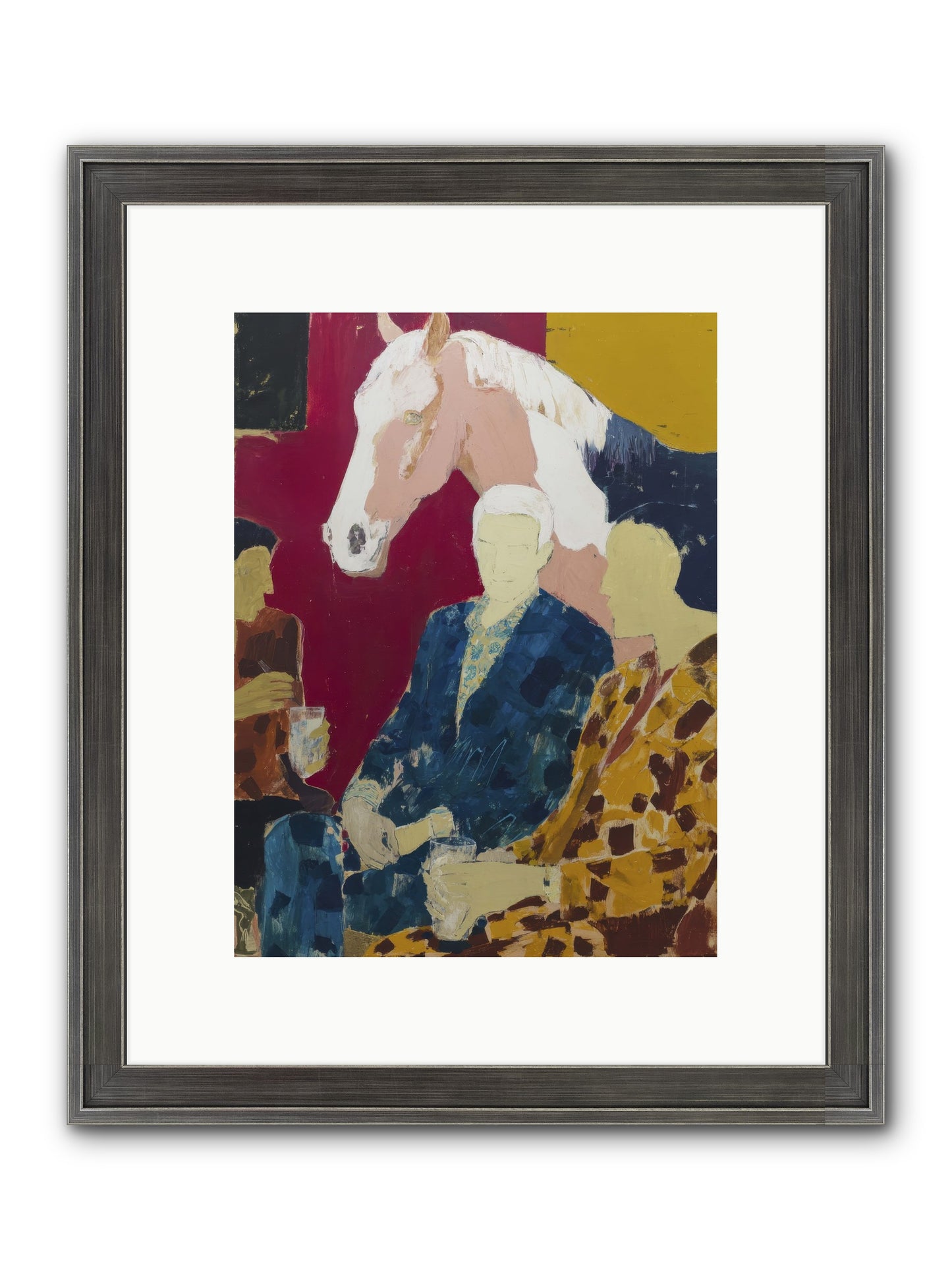 Liquid Gold & Leather Framed Print - Slimwoods Black/Silver 9x12