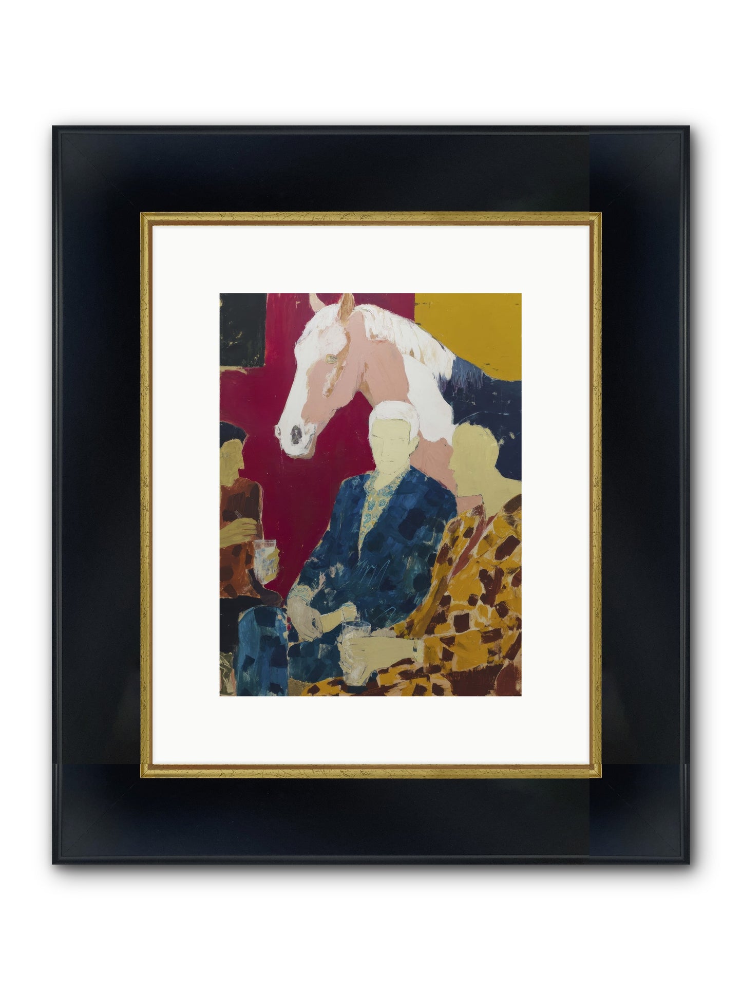 Liquid Gold & Leather Framed Print - Wide Black w/Gold 9x12