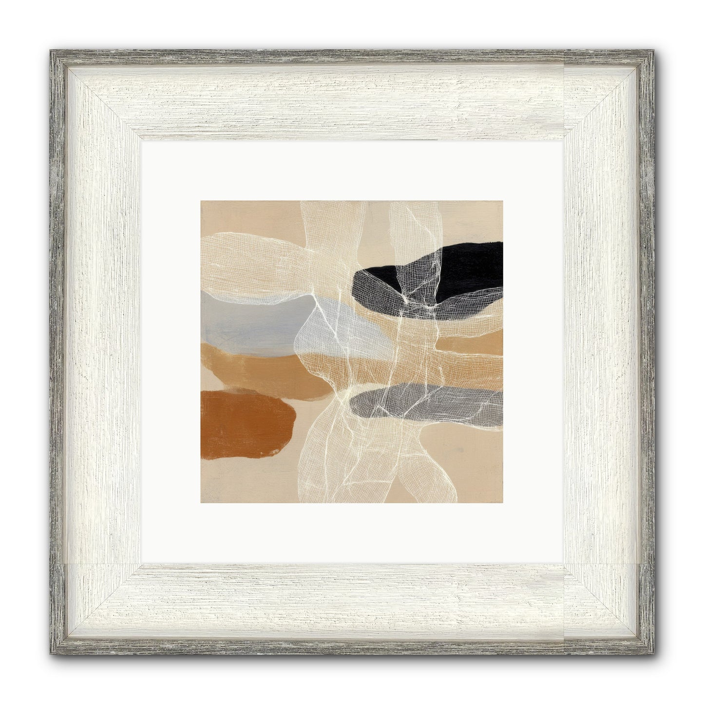 Liquid Silence Framed Print - Driftwood White 10x10