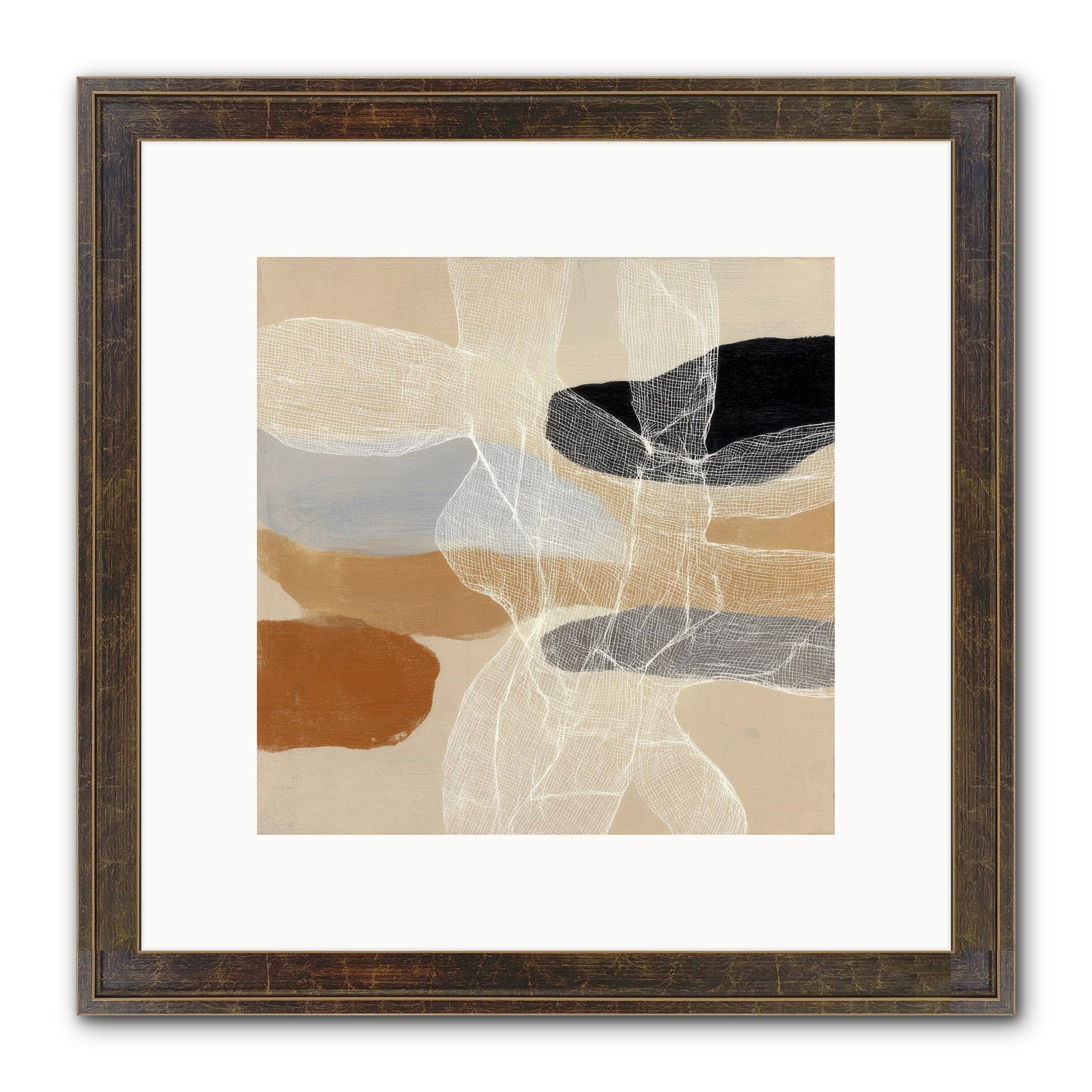 Liquid Silence Framed Print - Slimwoods Black/Gold 10x10