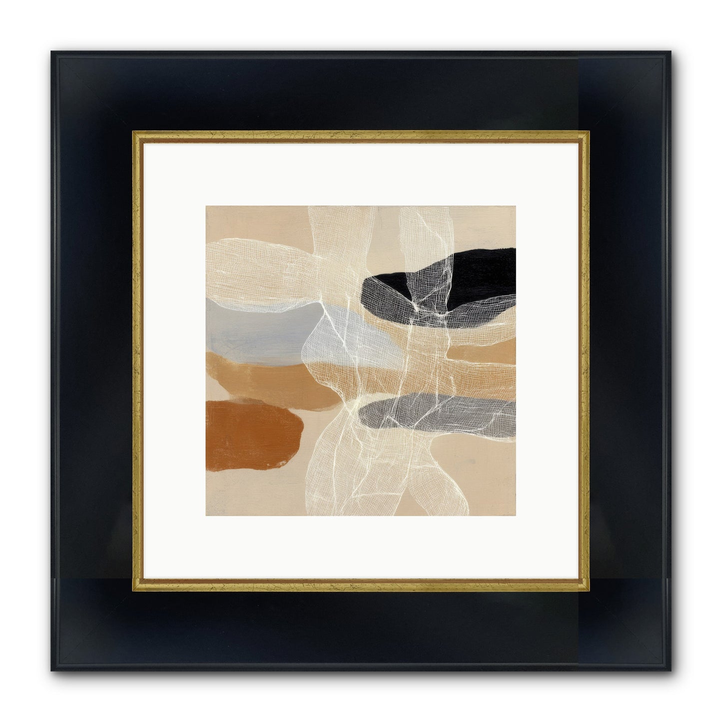 Liquid Silence Framed Print - Wide Black w/Gold 10x10