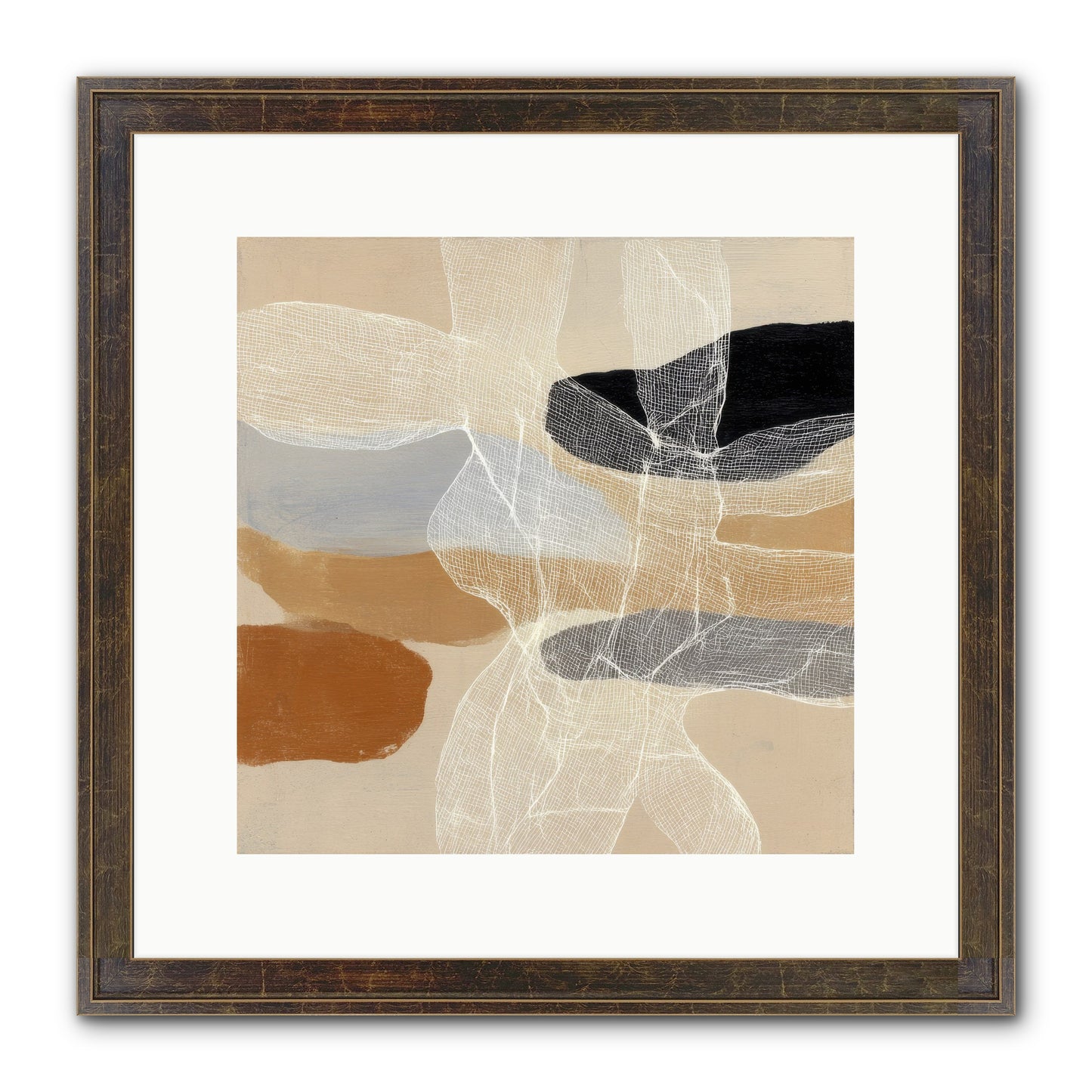 Liquid Silence Framed Print - Slimwoods Black/Gold 12x12