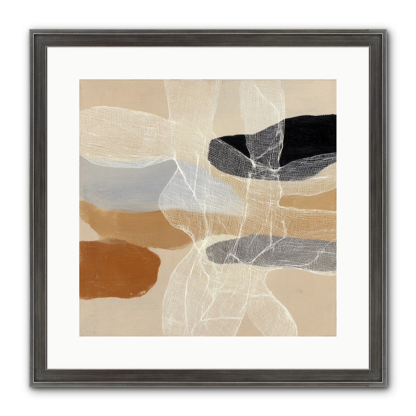 Liquid Silence Framed Print - Slimwoods Black/Silver 16x16