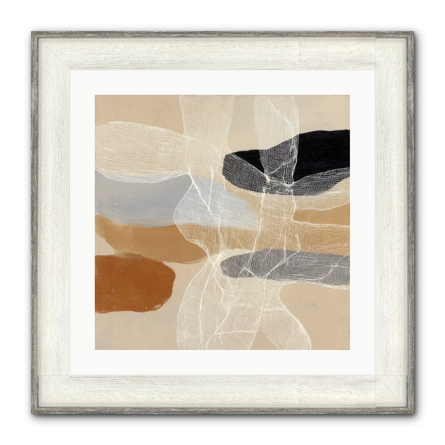 Liquid Silence Framed Print - Driftwood White 20x20