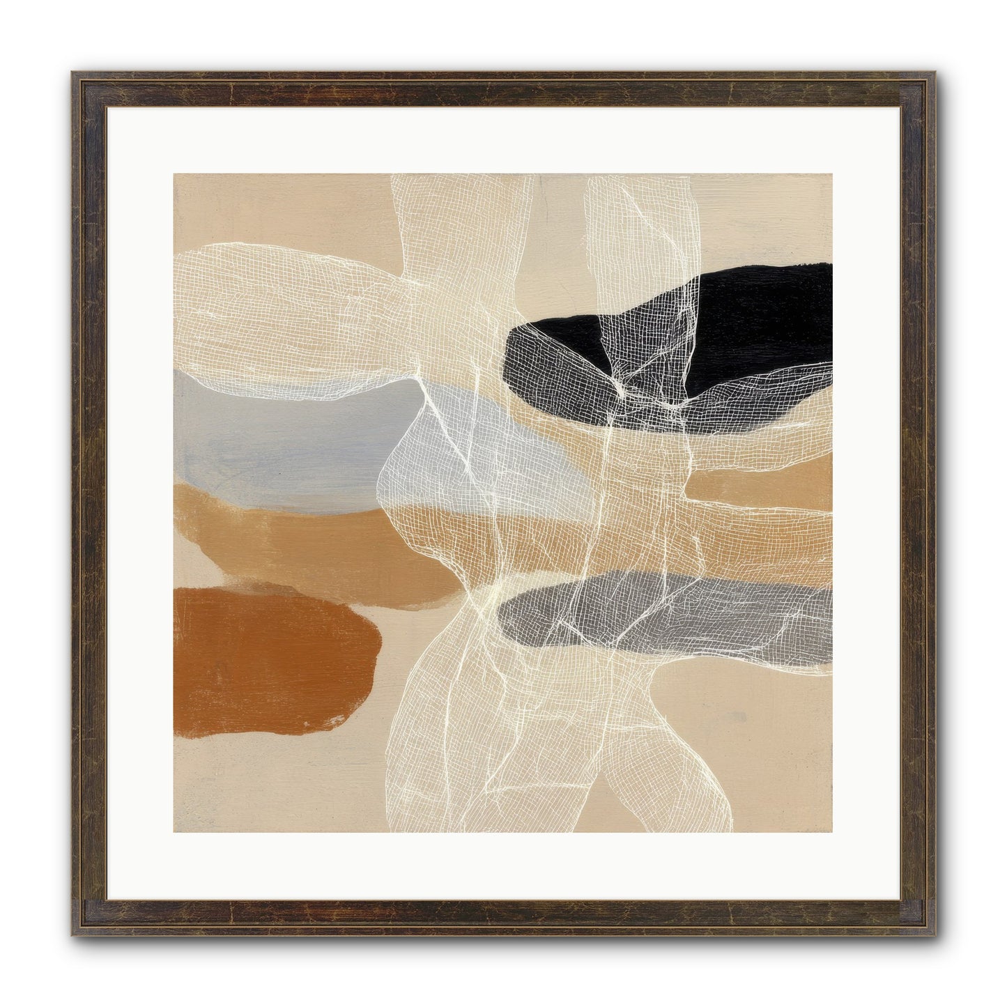 Liquid Silence Framed Print - Slimwoods Black/Gold 20x20