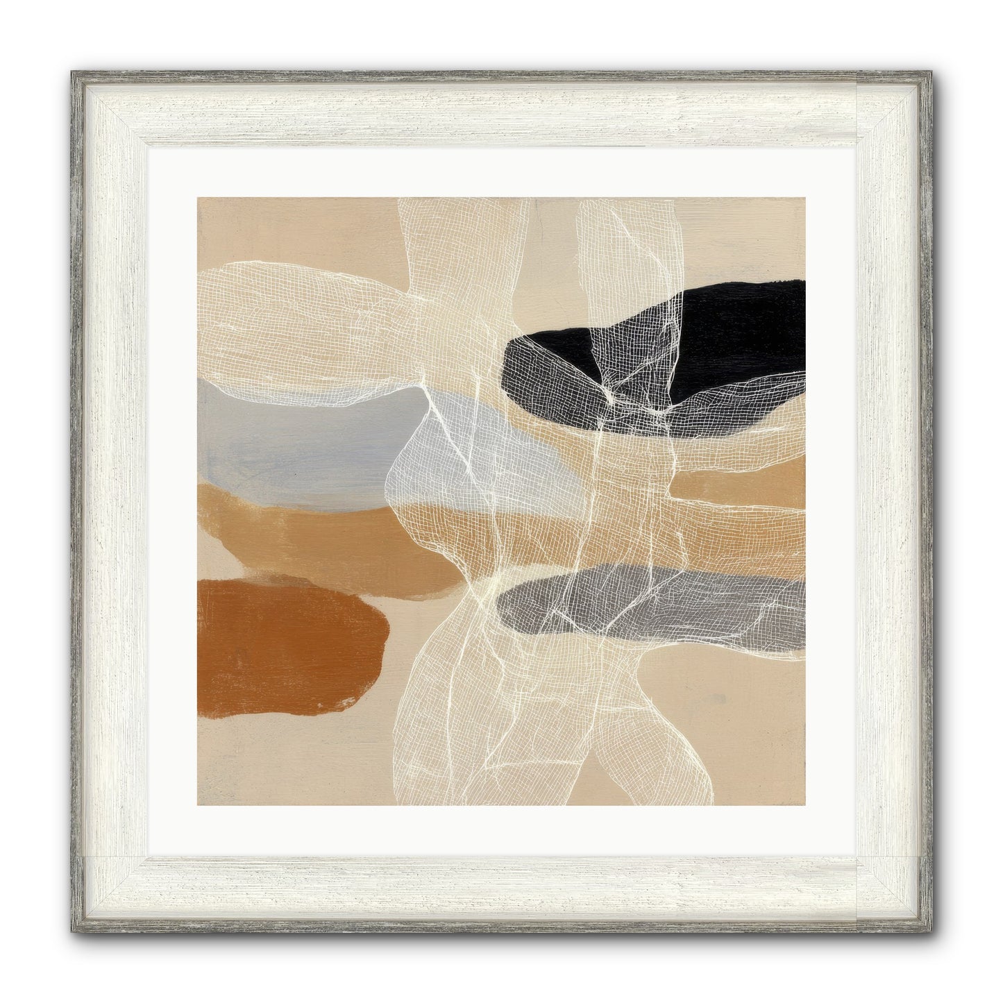 Liquid Silence Framed Print - Driftwood White 24x24