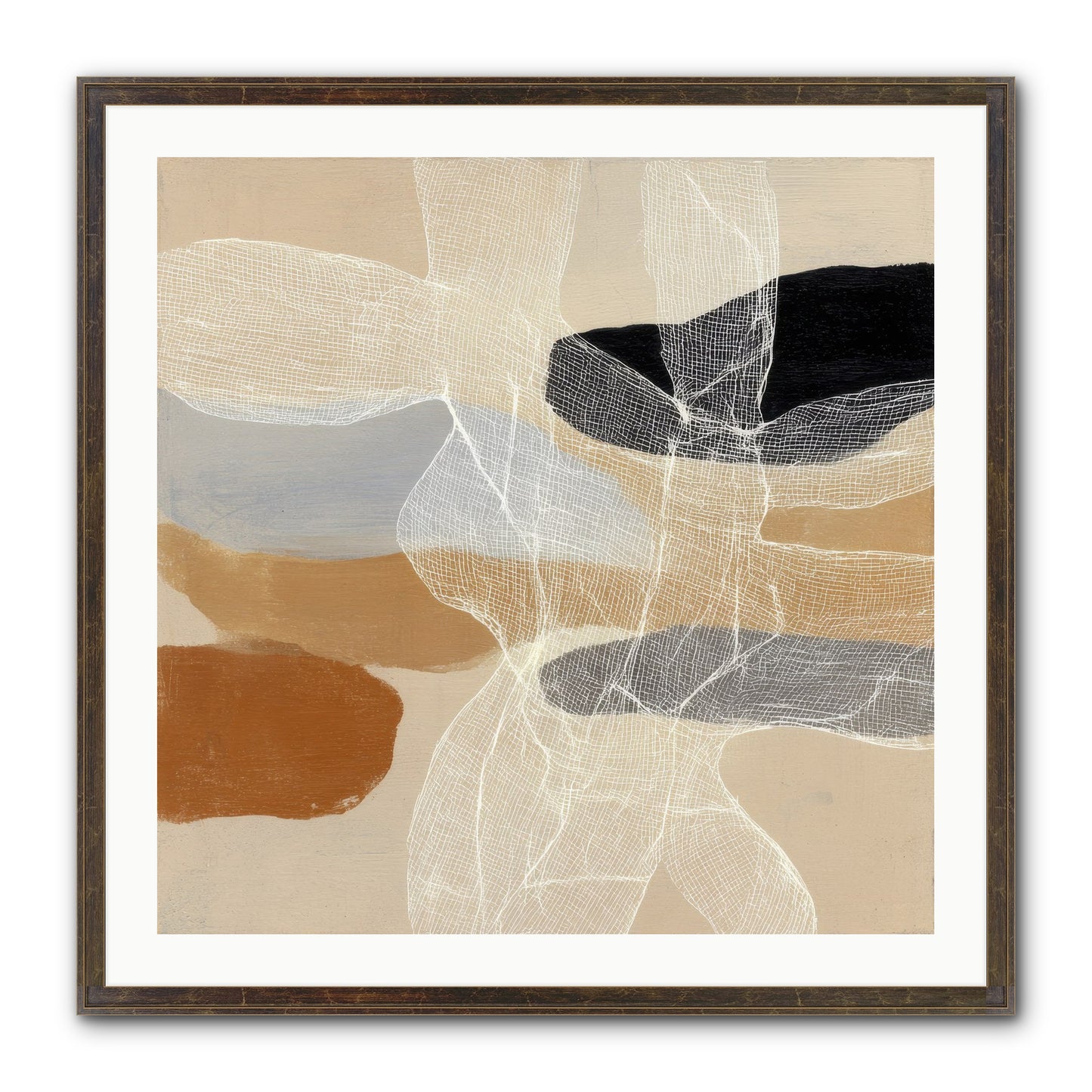 Liquid Silence Framed Print - Slimwoods Black/Gold 30x30