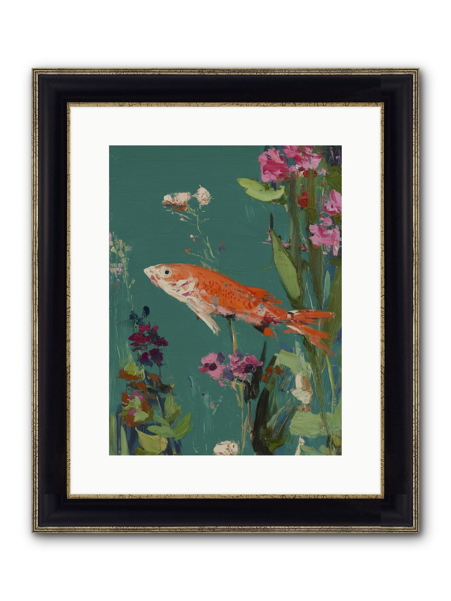 Liquid Sunshine Framed Print - Black & Gold 12x16