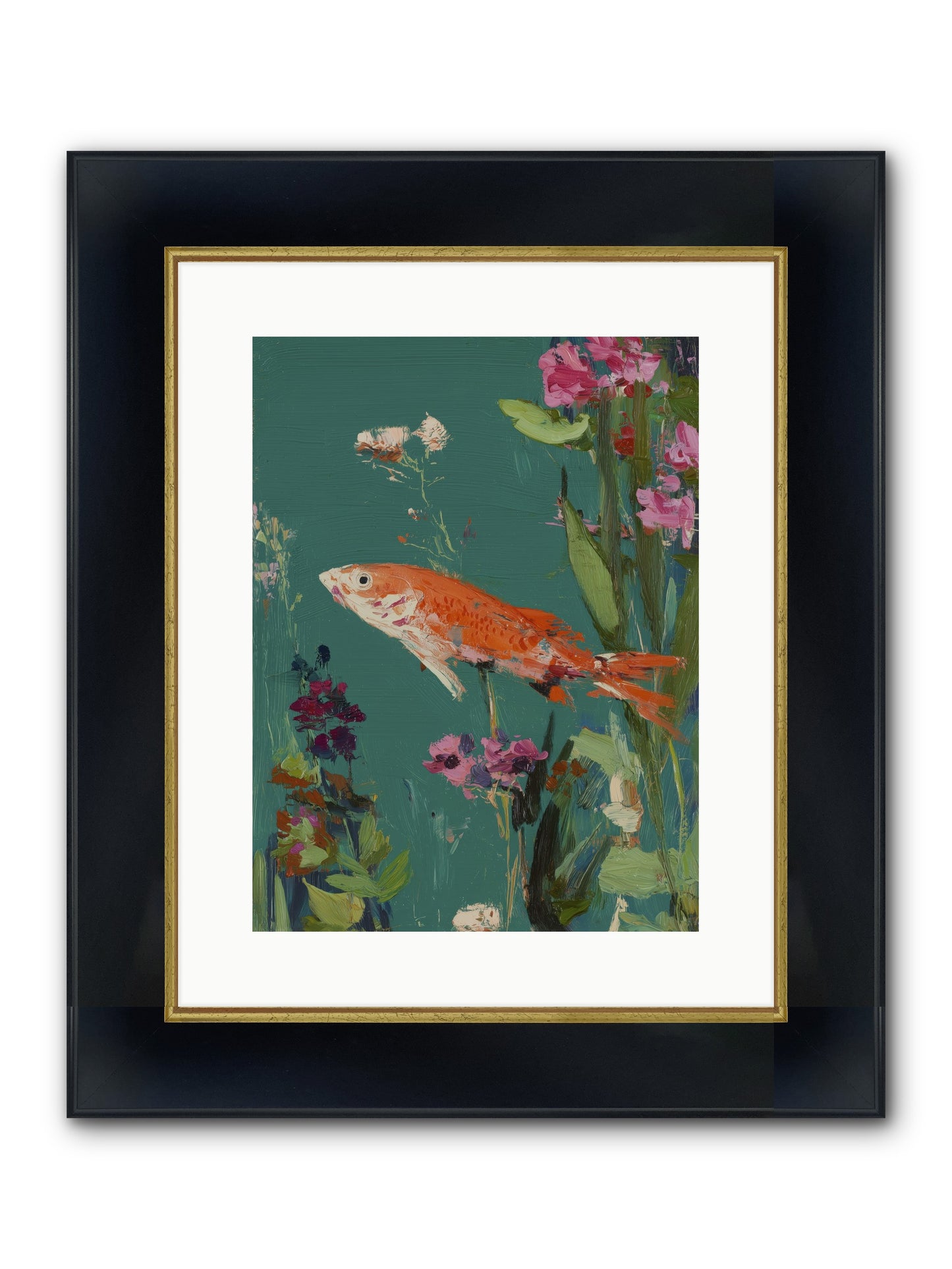 Liquid Sunshine Framed Print - Wide Black w/Gold 12x16