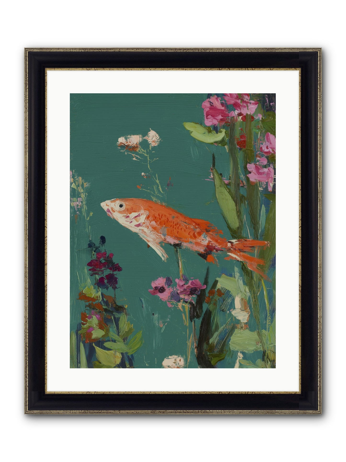 Liquid Sunshine Framed Print - Black & Gold 18x24