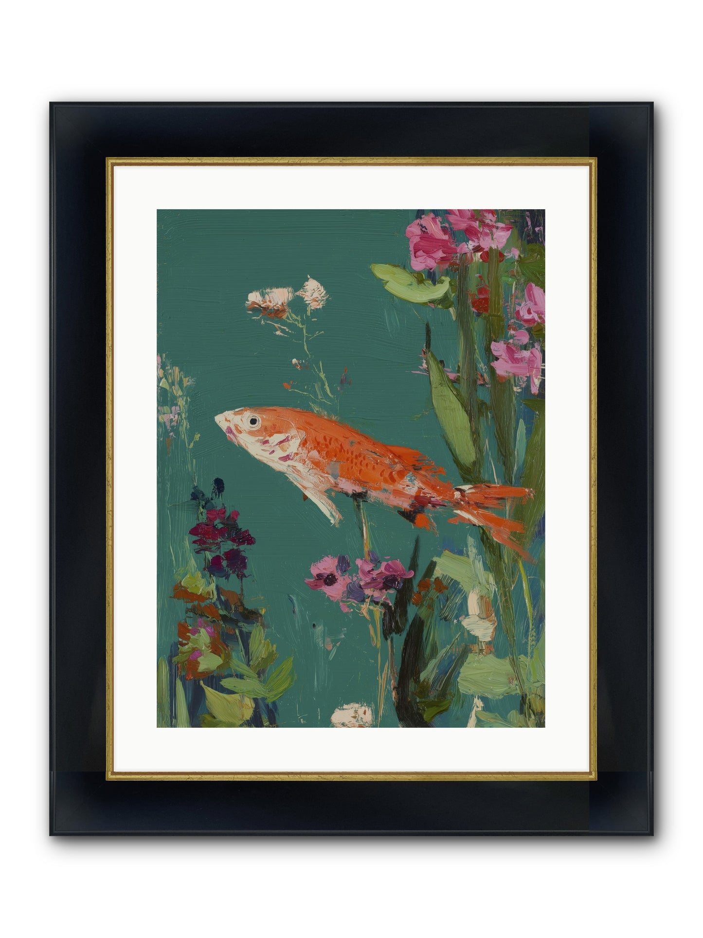 Liquid Sunshine Framed Print - Wide Black w/Gold 18x24