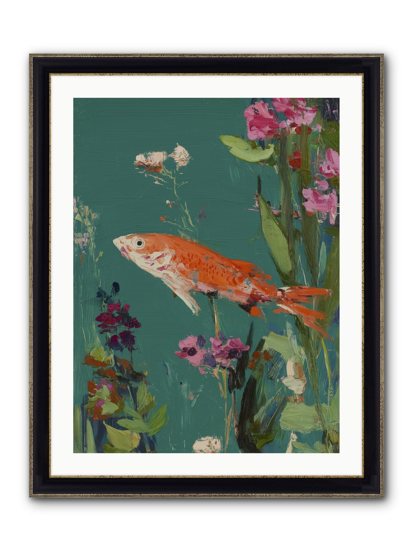 Liquid Sunshine Framed Print - Black & Gold 24x32