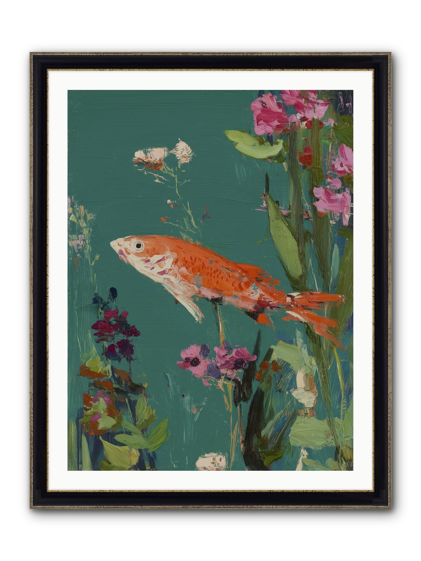 Liquid Sunshine Framed Print - Black & Gold 30x40