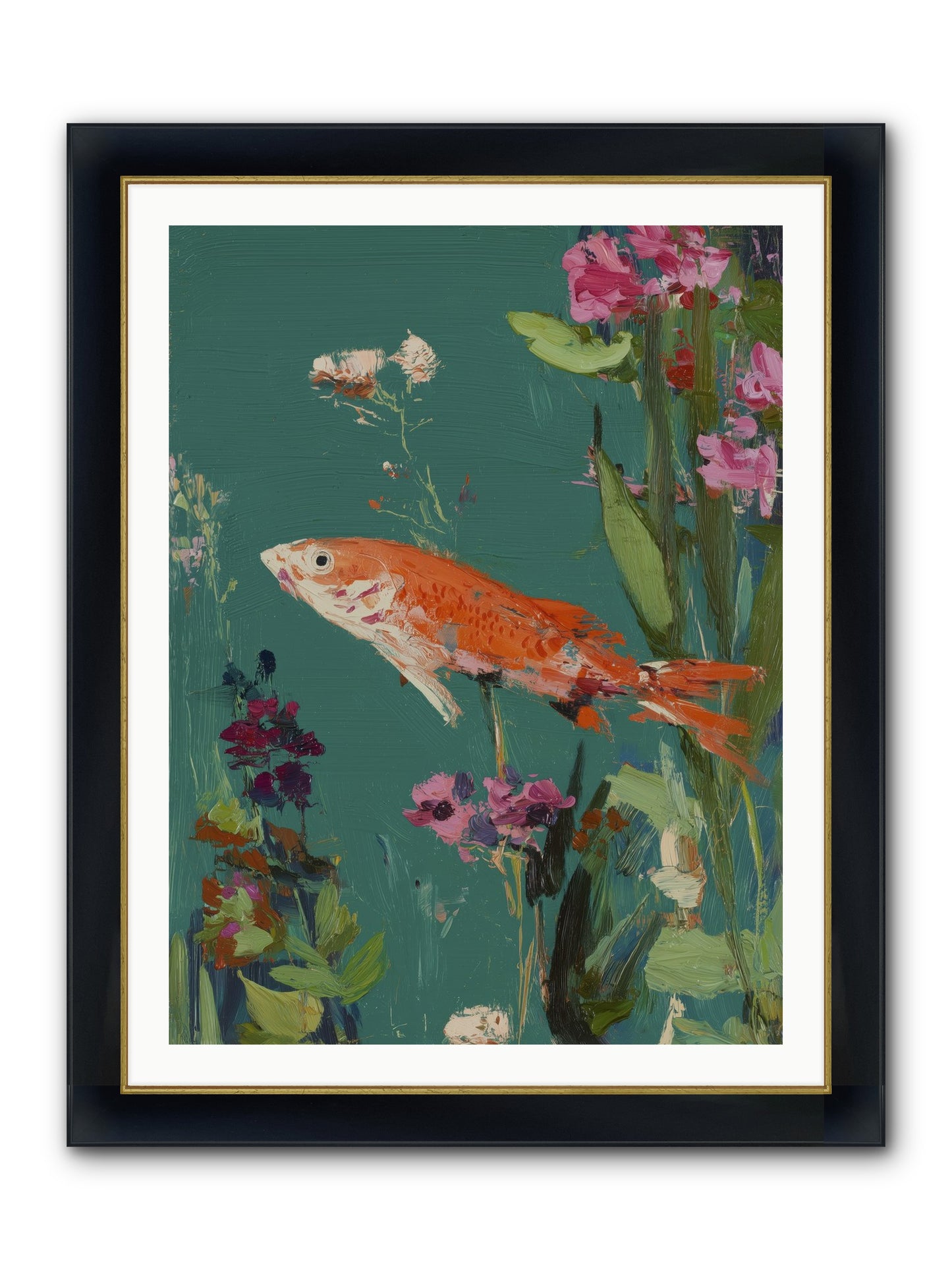 Liquid Sunshine Framed Print - Wide Black w/Gold 30x40