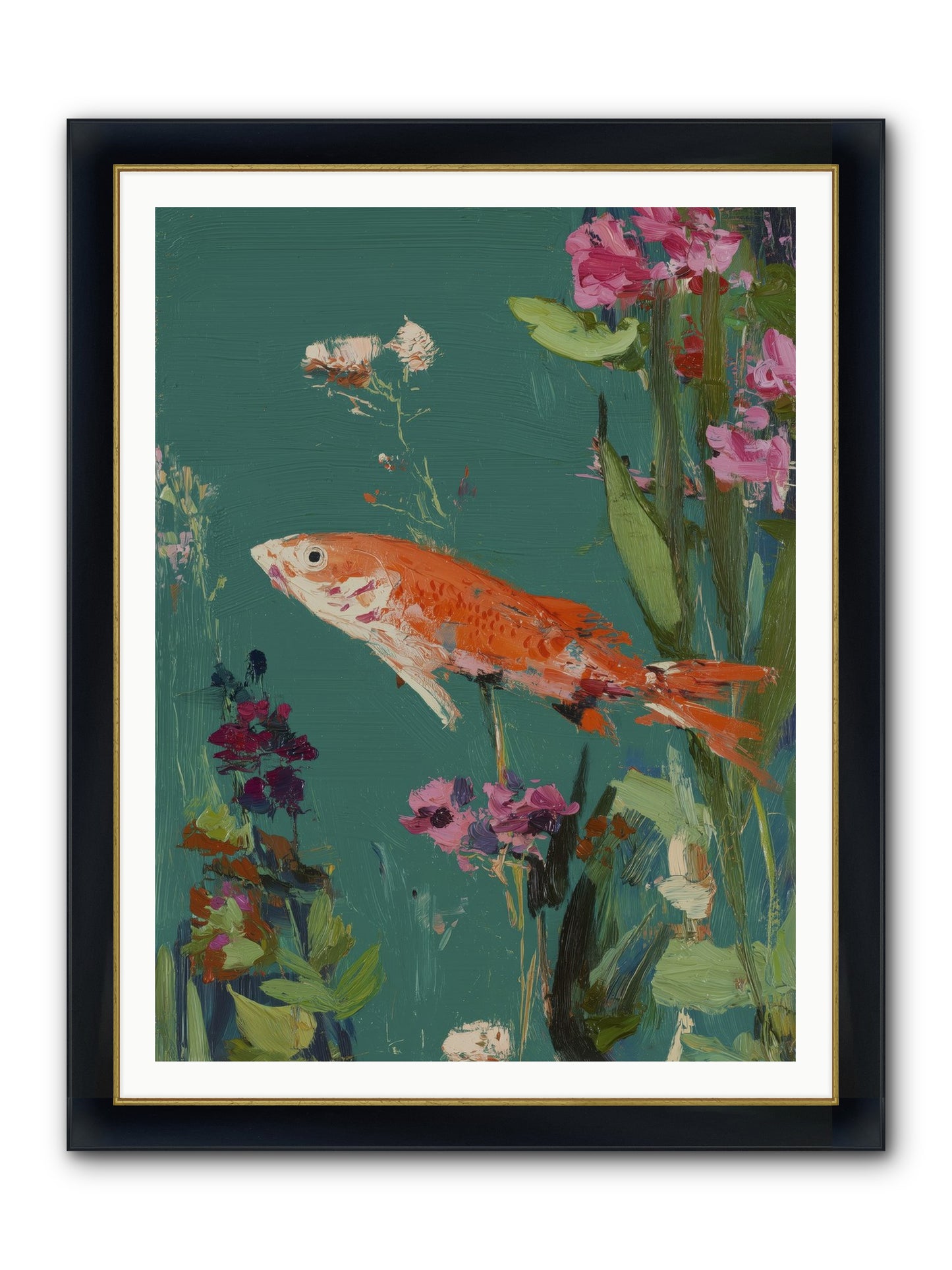 Liquid Sunshine Framed Print - Wide Black w/Gold 36x48