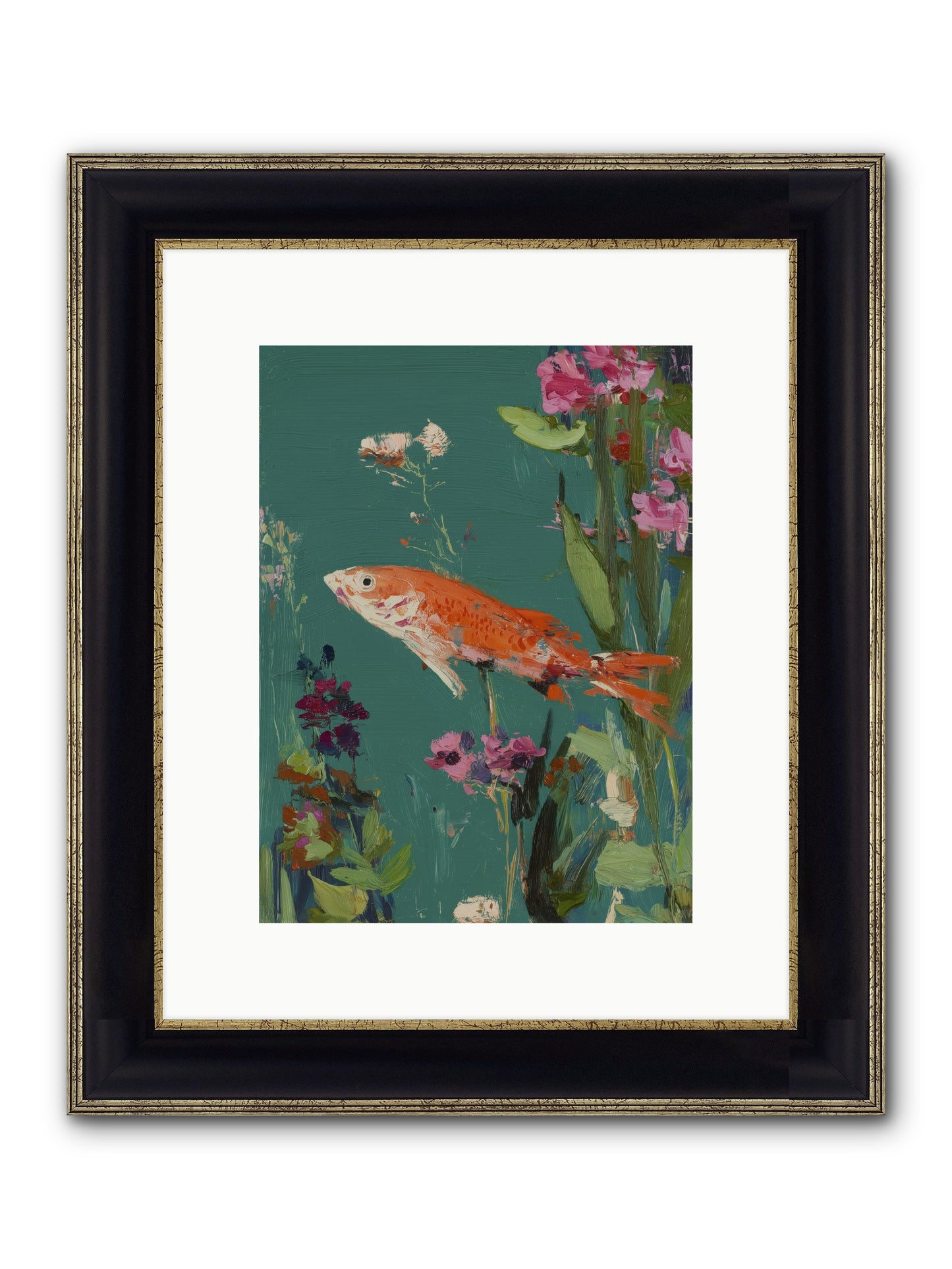 Liquid Sunshine Framed Print - Black & Gold 9x12