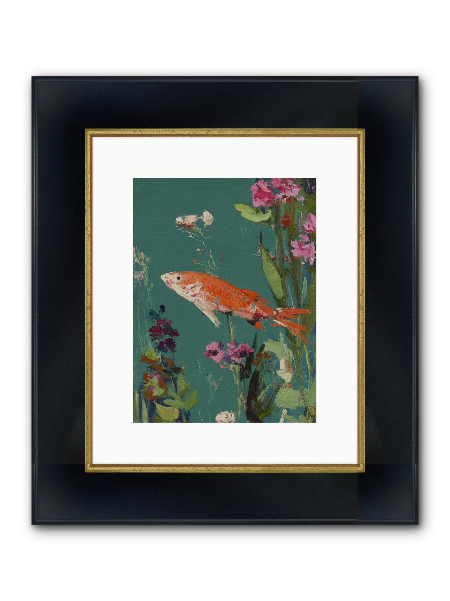 Liquid Sunshine Framed Print - Wide Black w/Gold 9x12