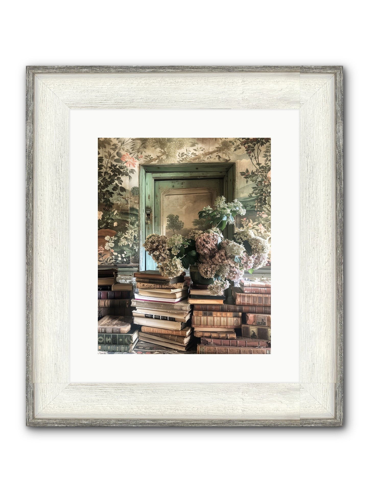 Literary Garden Framed Print - Driftwood White 12x15