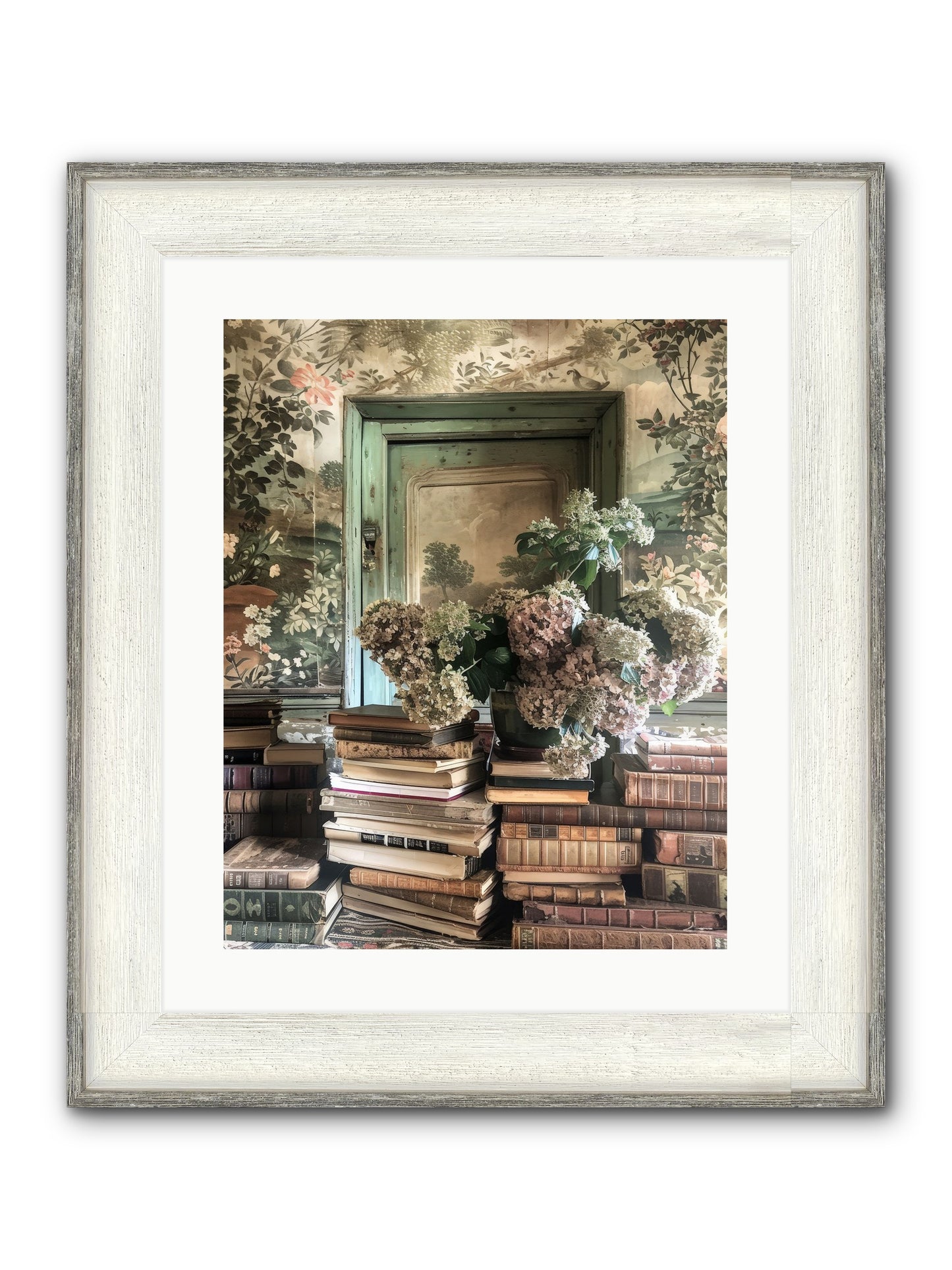 Literary Garden Framed Print - Driftwood White 16x20