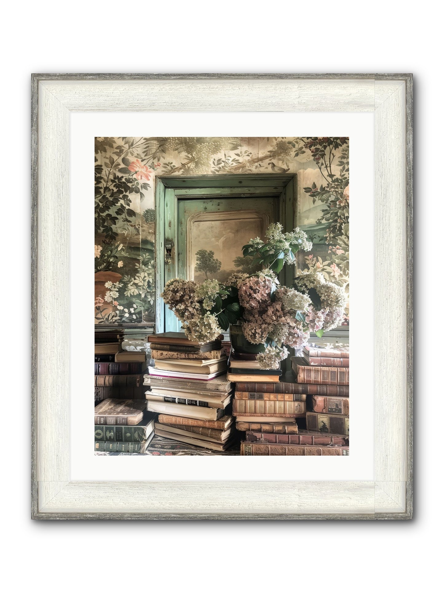 Literary Garden Framed Print - Driftwood White 20x25