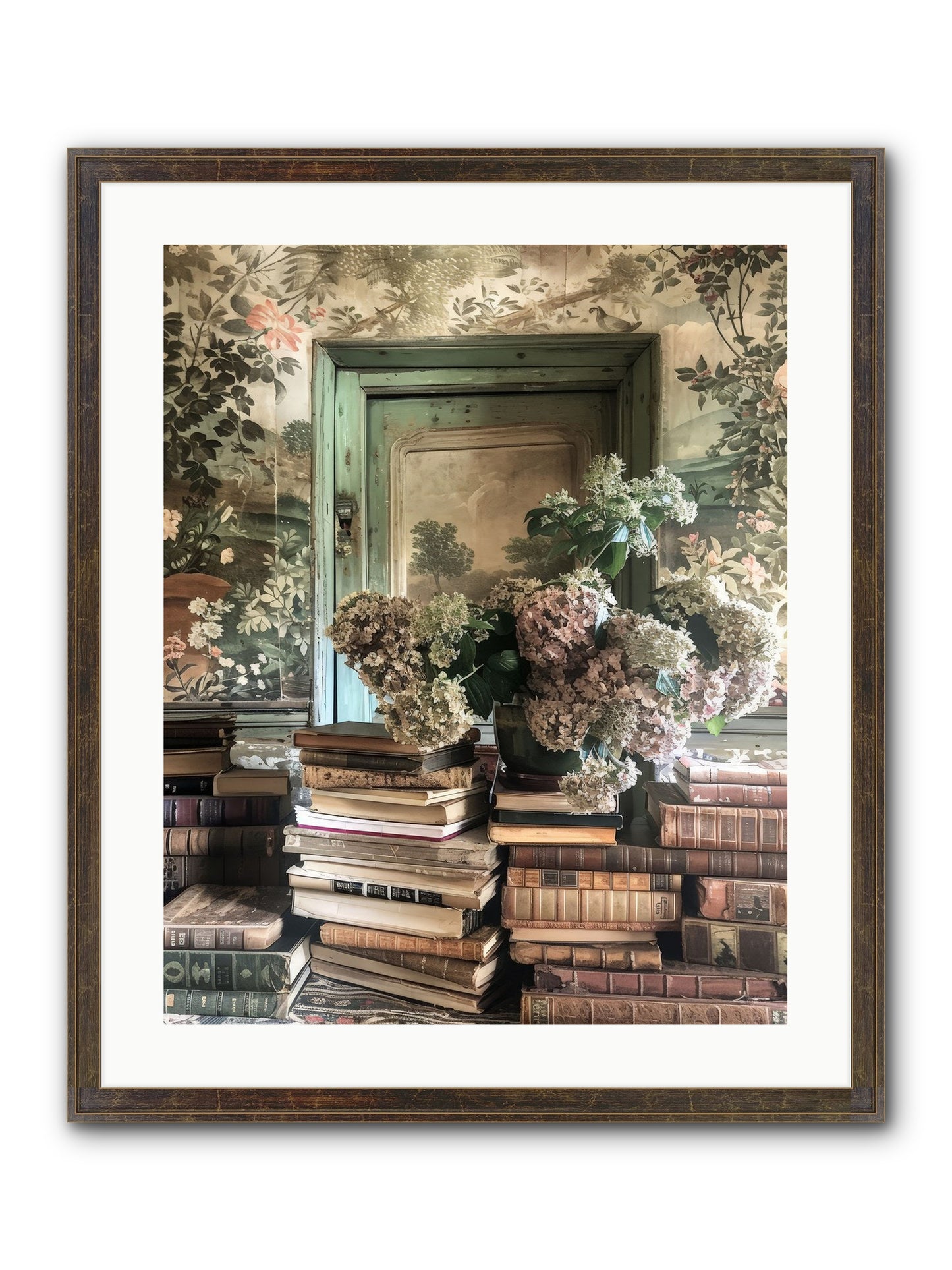 Literary Garden Framed Print - Slimwoods Black/Gold 20x25