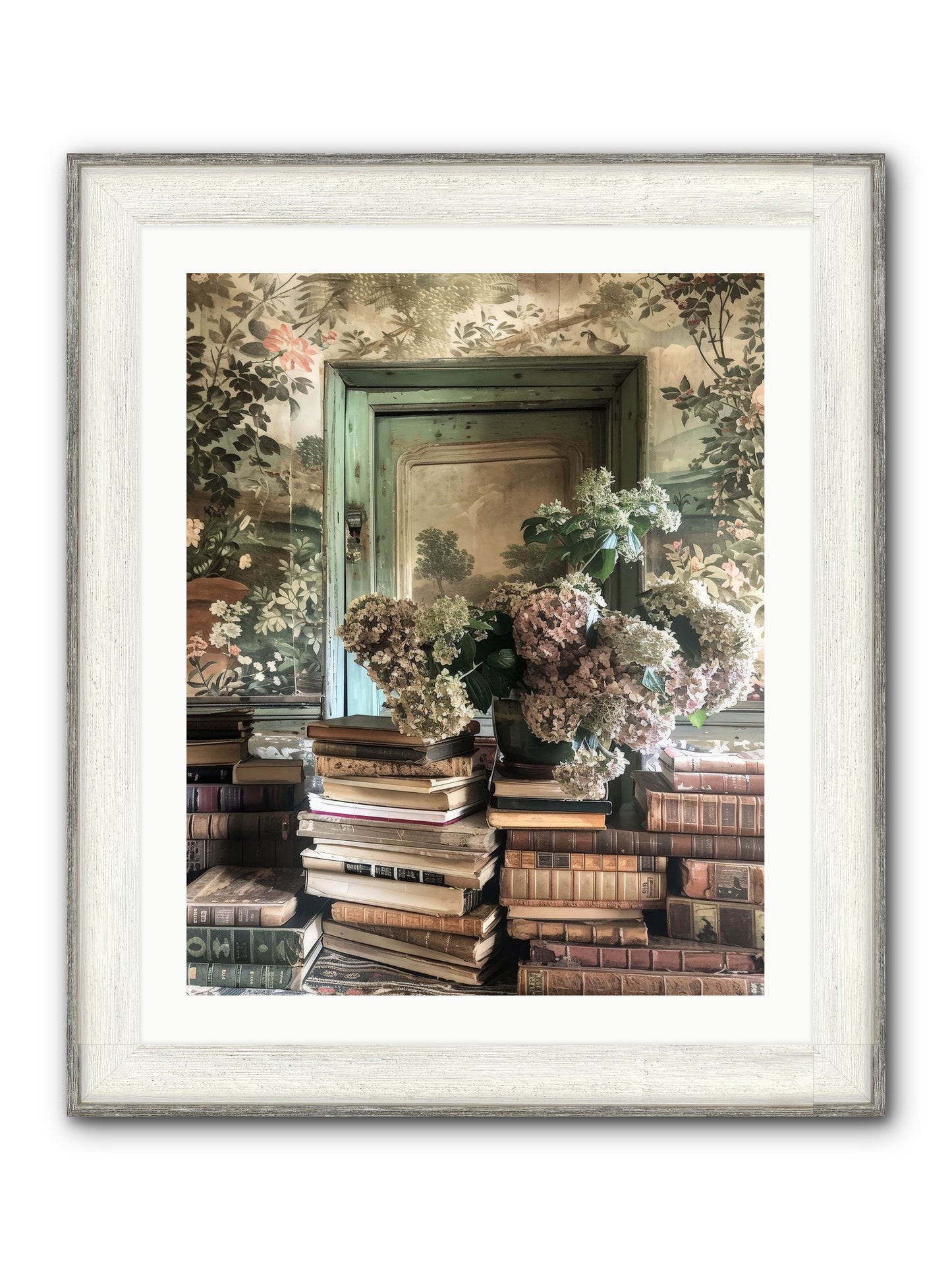 Literary Garden Framed Print - Driftwood White 24x30