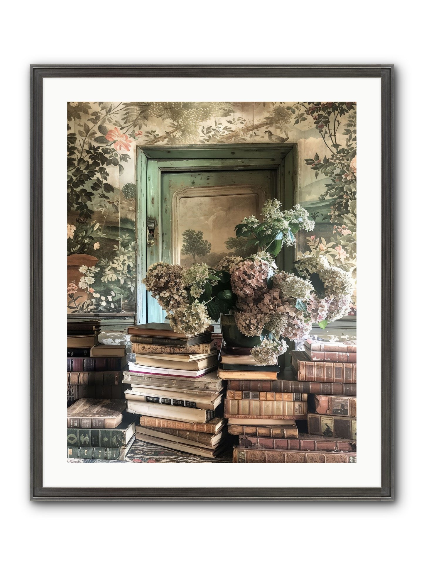 Literary Garden Framed Print - Slimwoods Black/Silver 24x30
