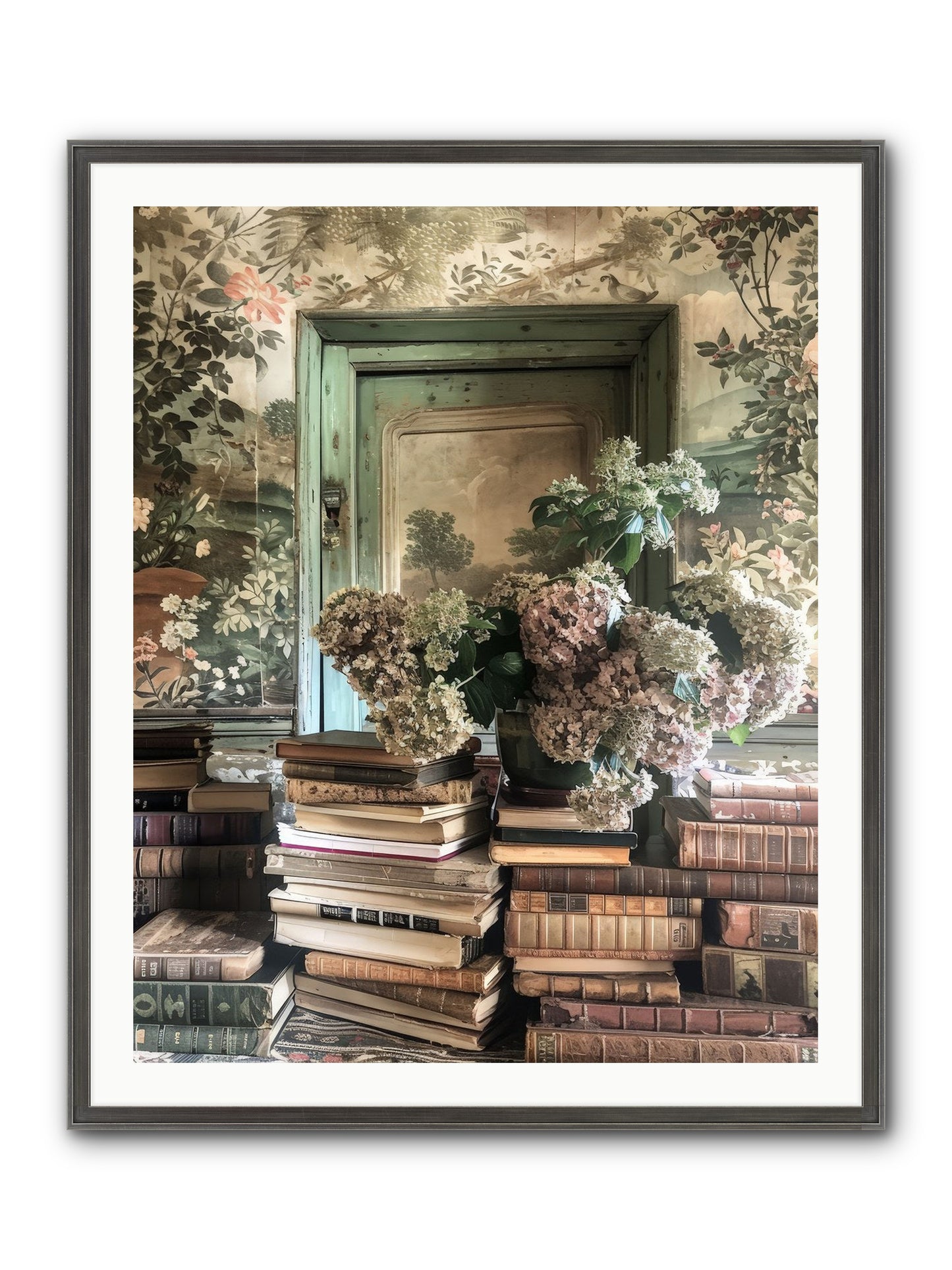 Literary Garden Framed Print - Slimwoods Black/Silver 32x40