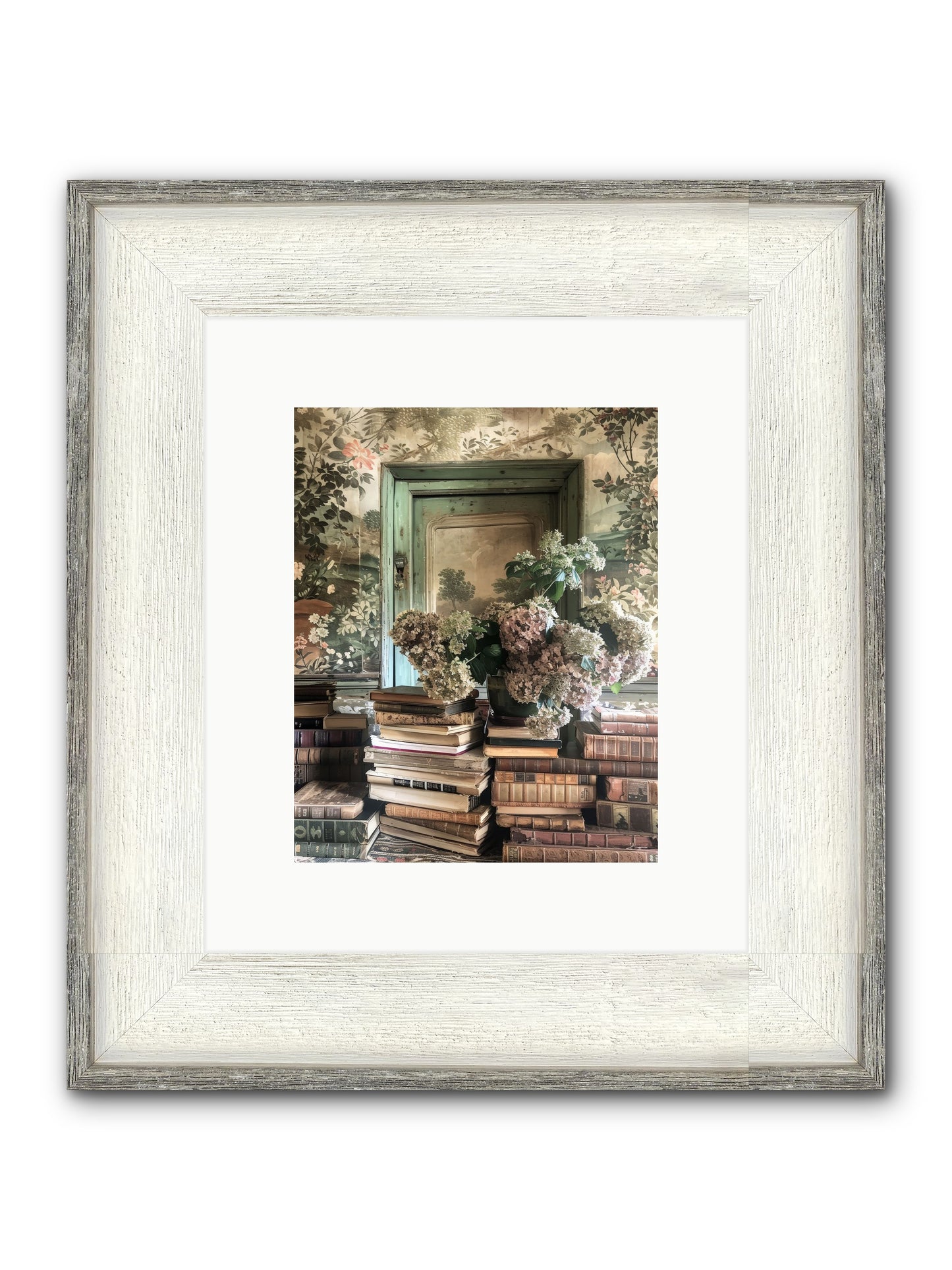Literary Garden Framed Print - Driftwood White 8x10