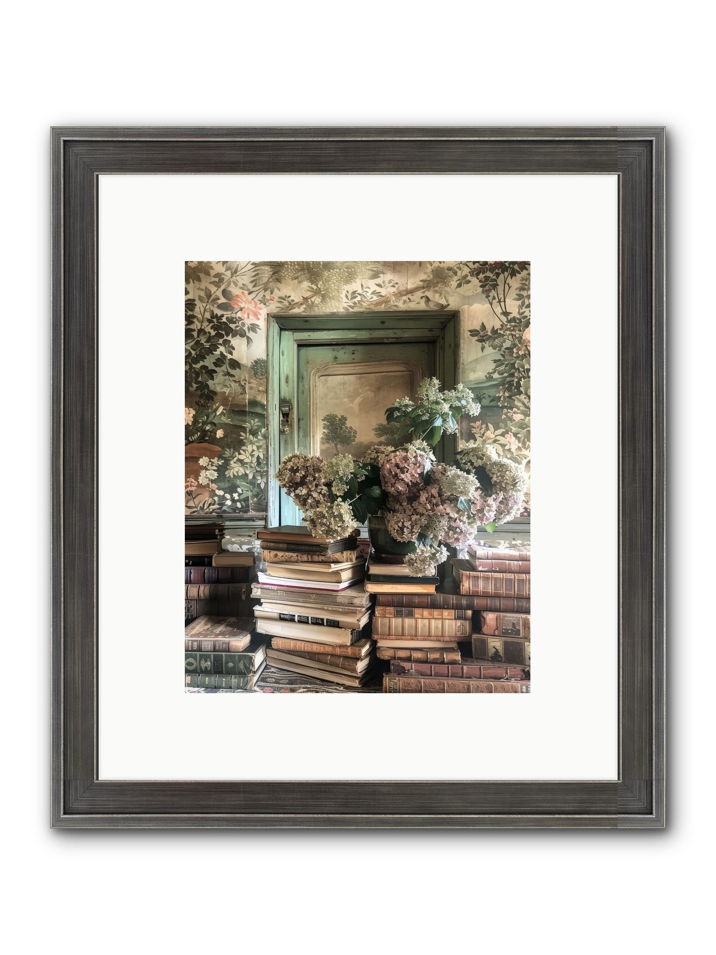 Literary Garden Framed Print - Slimwoods Black/Silver 8x10