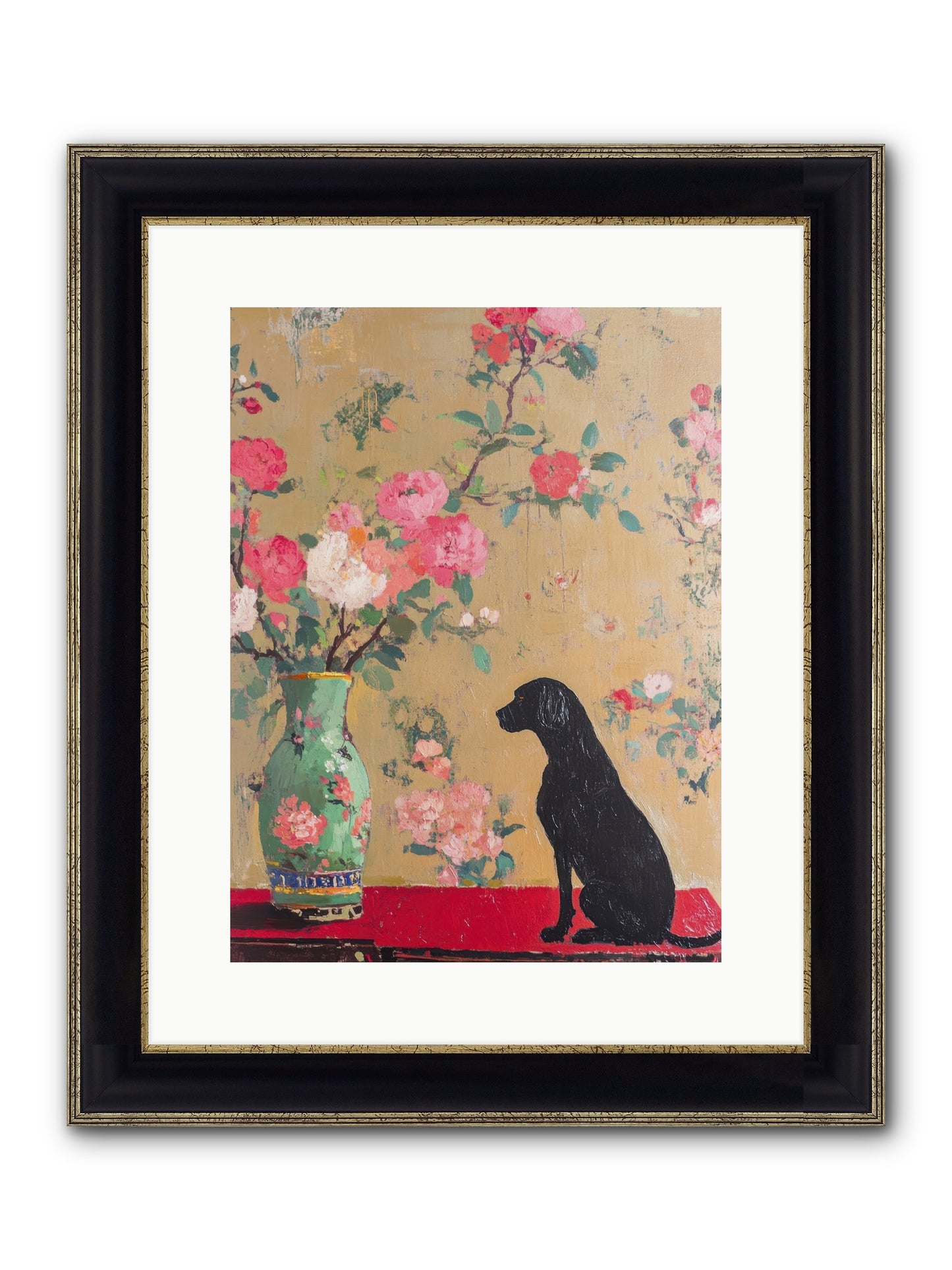 Little Bear Framed Print - Black & Gold 12x16